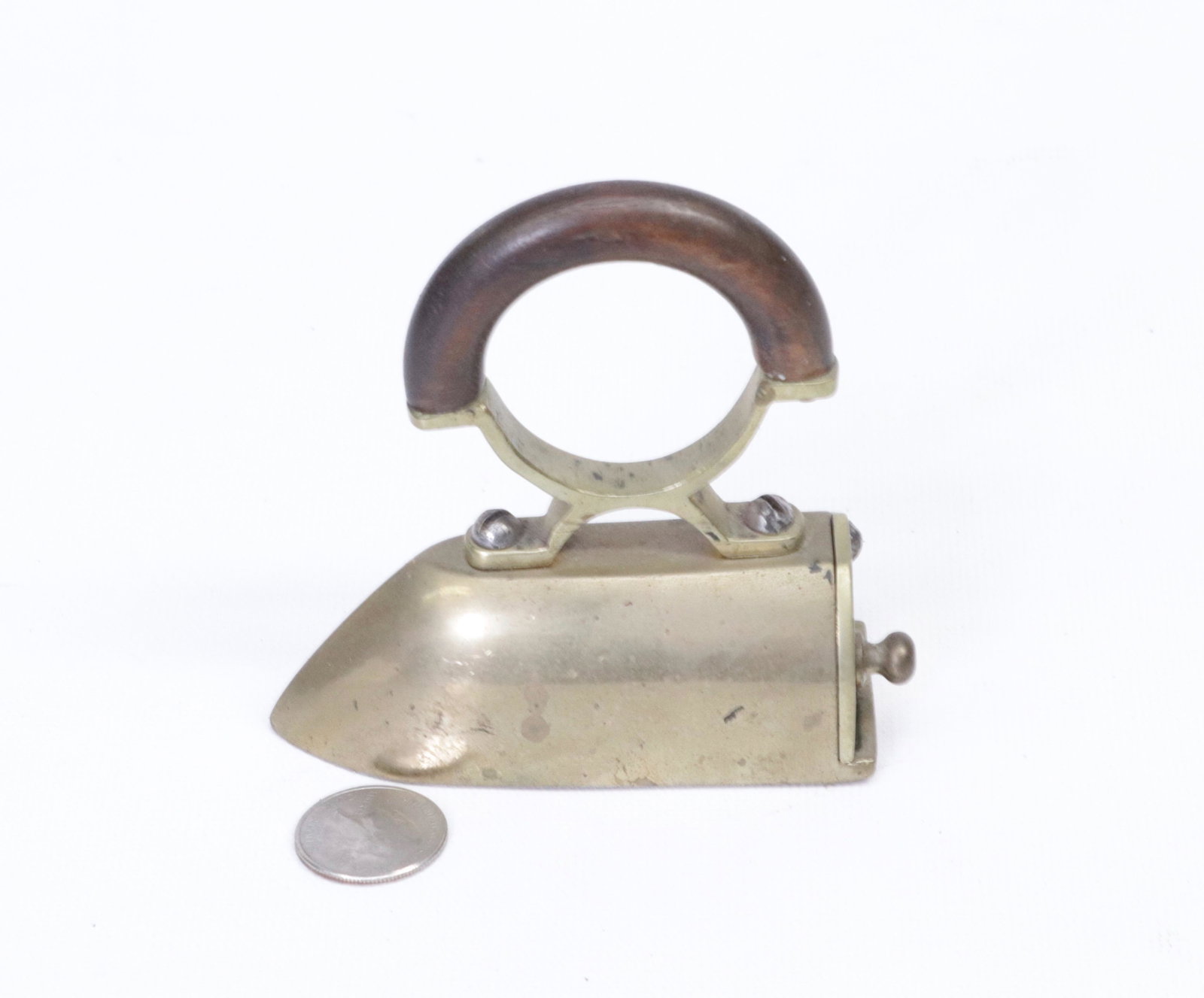 BRASS OXTONGUE IRON: WITH ORIGINAL SLUG DIMENSIONS: 4"