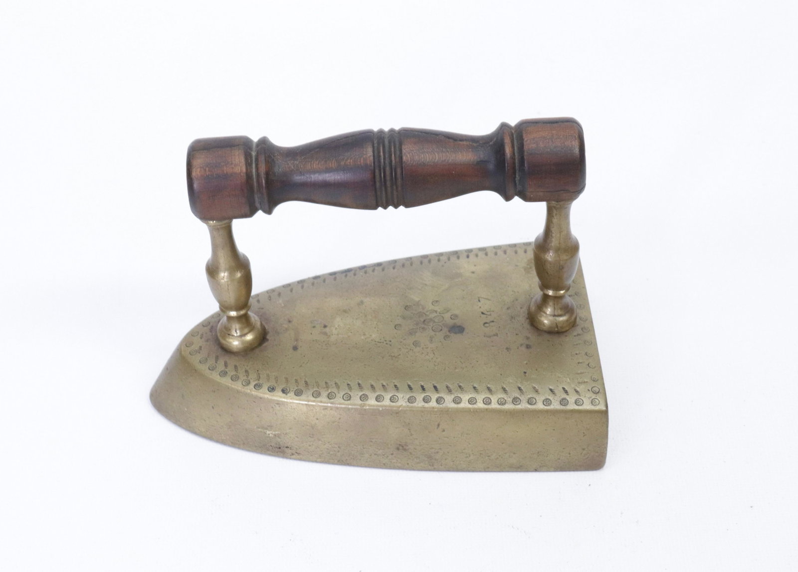 BRASS SLUG IRON: BRASS DROP IN THE BACK SLUG - PUNCH WORK DESIGN - "1847" DIMENSIONS: 6"