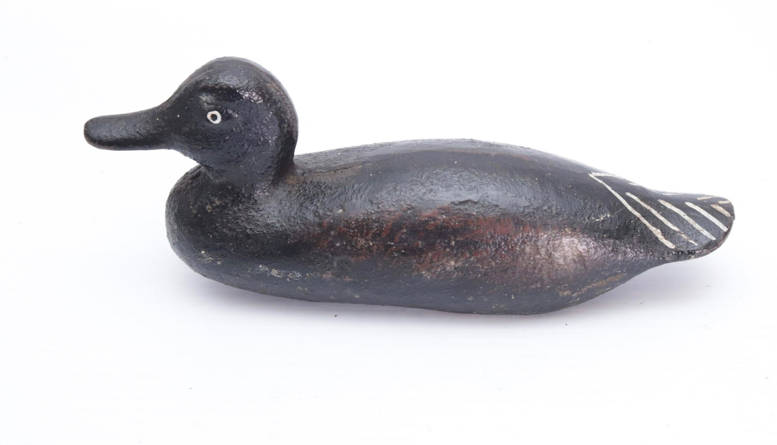 CAST IRON DUCK DOORSTOP: 19TH CENTURY DOOR STOP - PAINTED SURFACE 3 1/4" X 8 1/4"