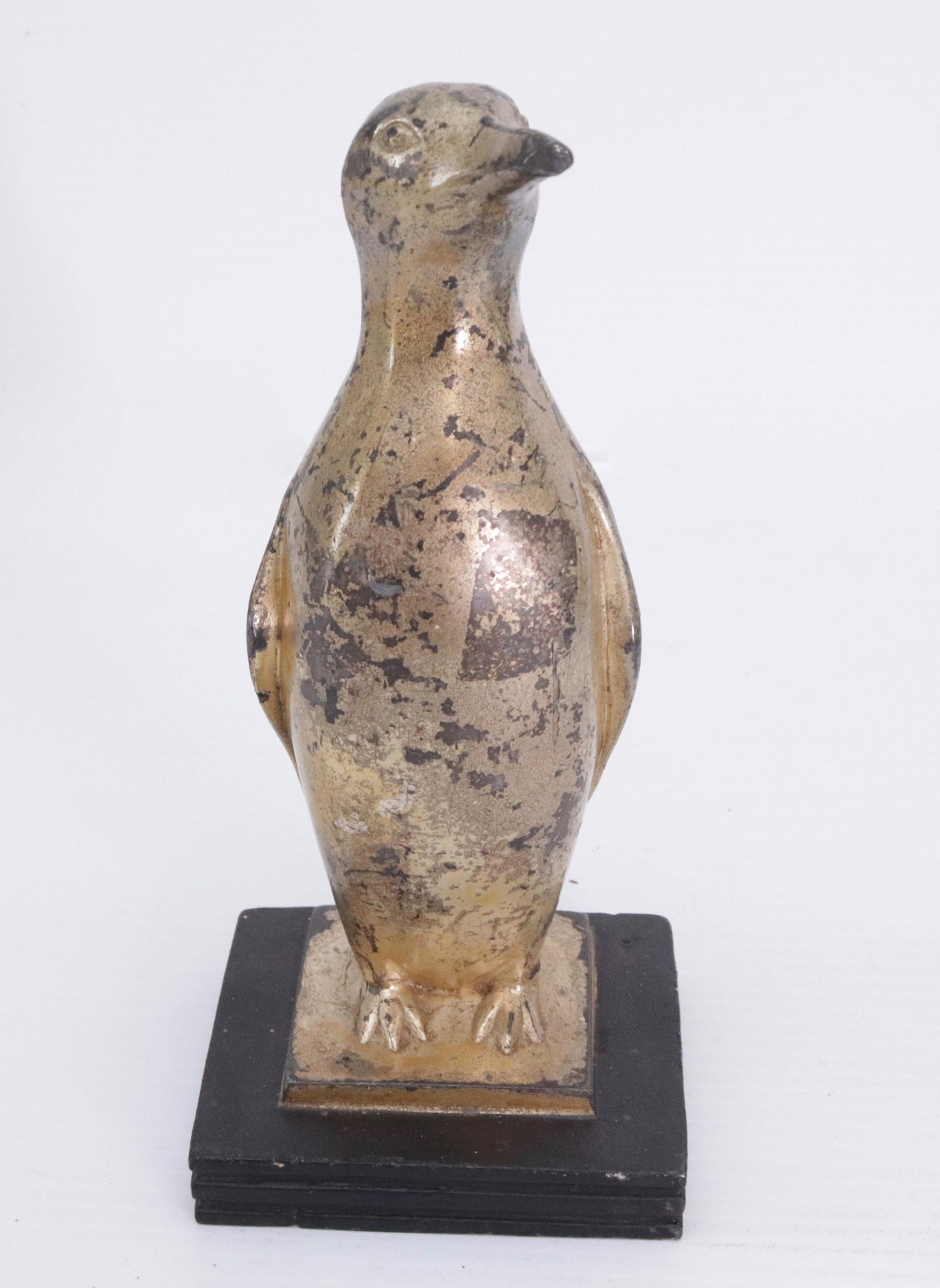 CAST METAL PENGUIN DOORSTOP: HOLLOW BODY ON BASE 7 1/2" H