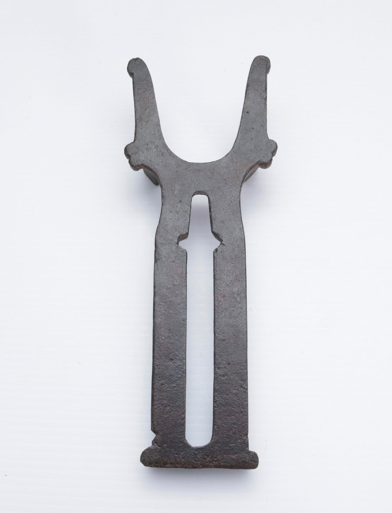 19TH C. CAST IRON BOOTJACK: UNUSUAL FORM 11 1/2" L