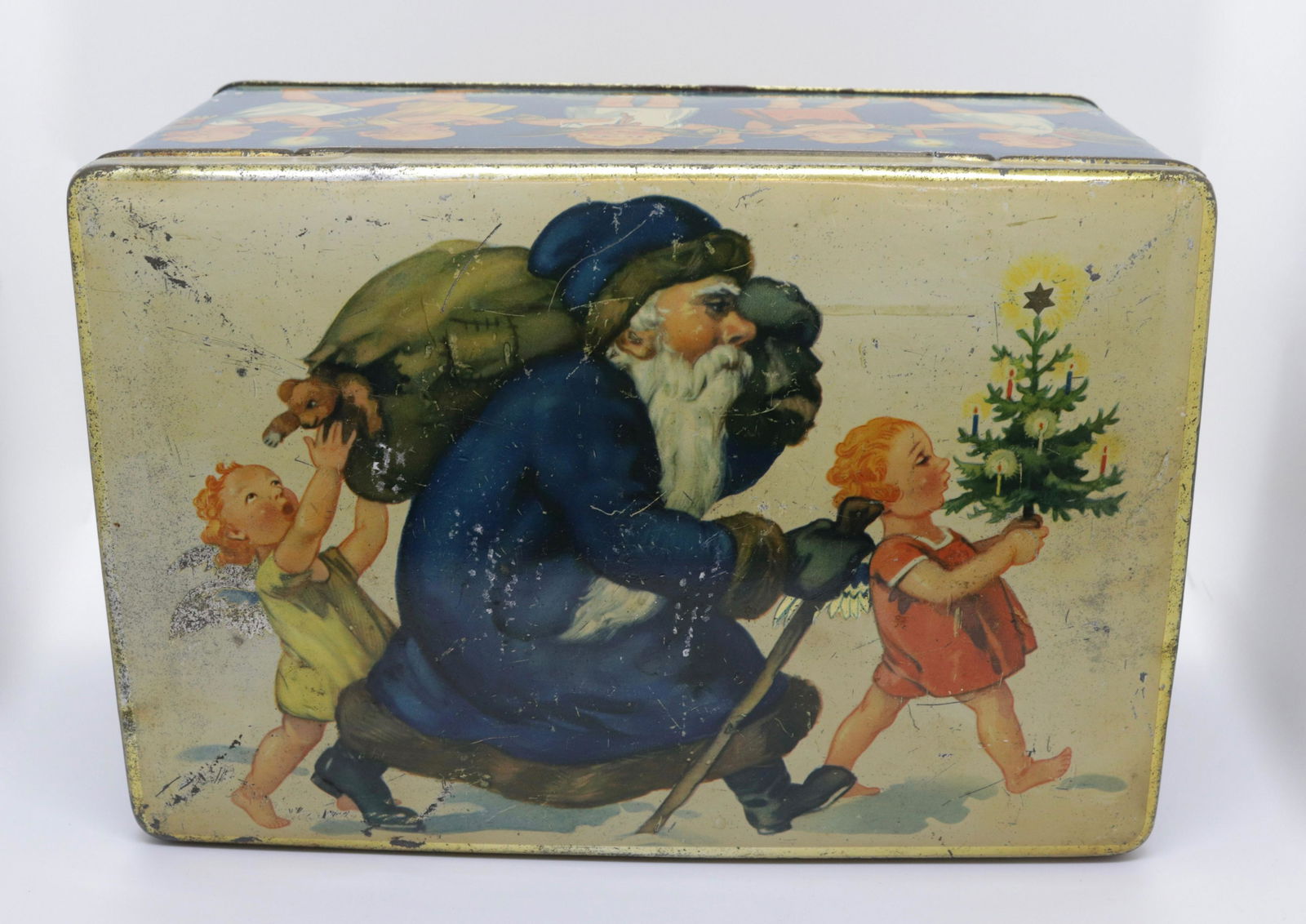 TIN LITHOGRAPH "SANTA TIN" (1 of 5)