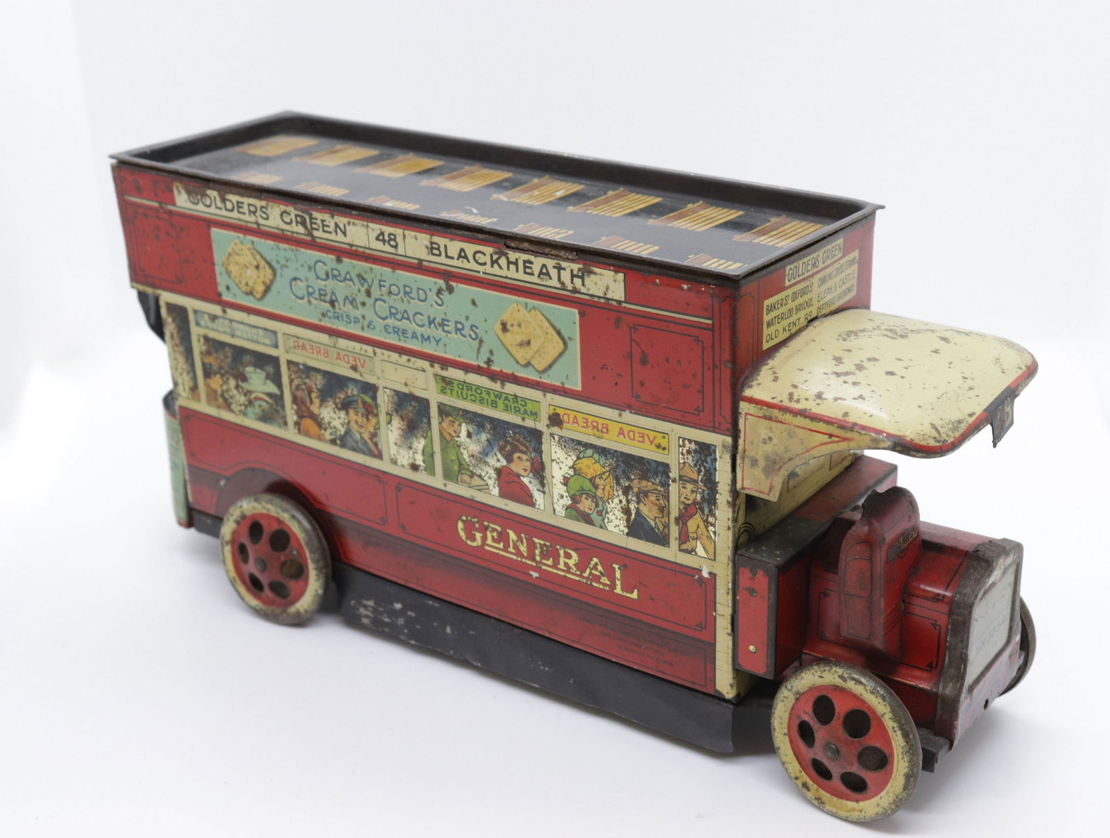 CRAWFORD "DOUBLE DECKER BUS" BISCUIT TIN (1 of 7)