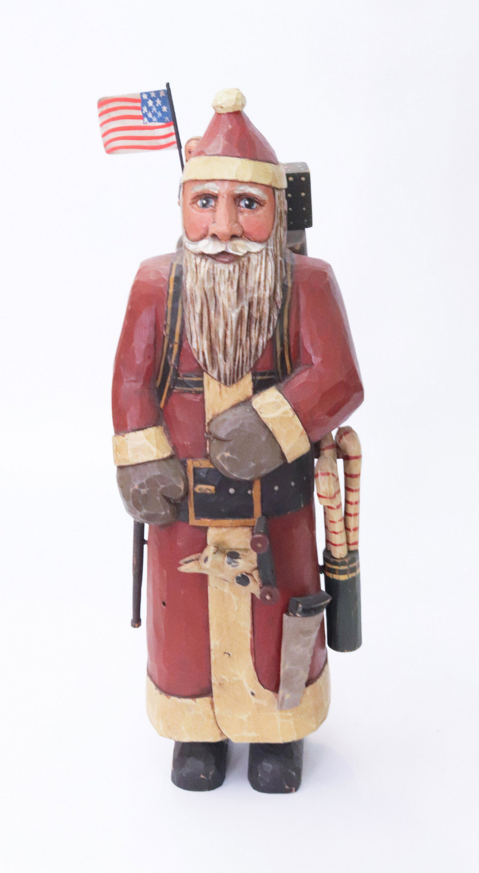 DECORATIVE SAINT NICHOLAS: CARVED WOOD - 1985 - BY; SPARGER 18"X6"