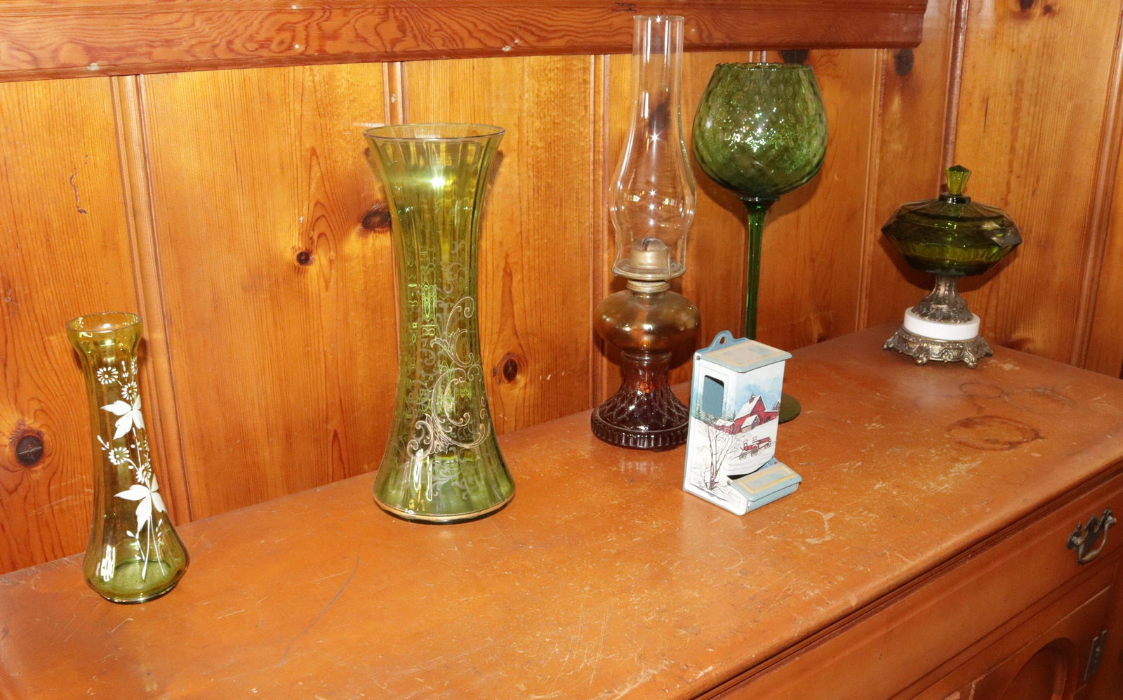 GLASS WARE AND MATCH SAFE (1 of 3)