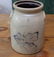 BLUE DECORATED STONEWARE CROCK