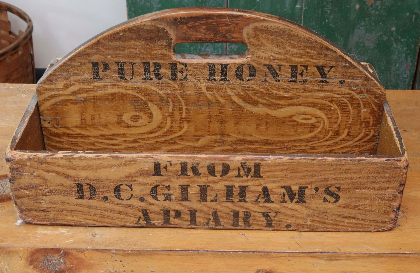 PAINT DECORATED WOODEN CARRIER (1 of 5)