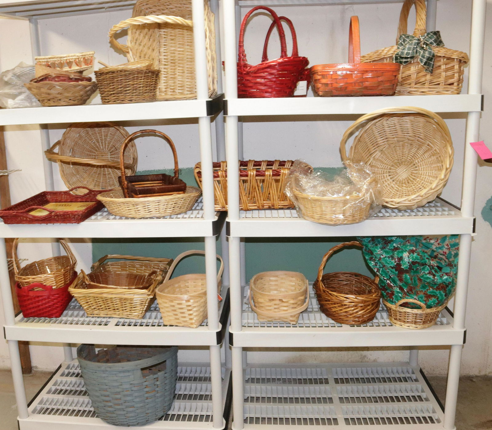 HUGE LOT OF DECORATIVE BASKETS: ALL SHAPES AND SIZES