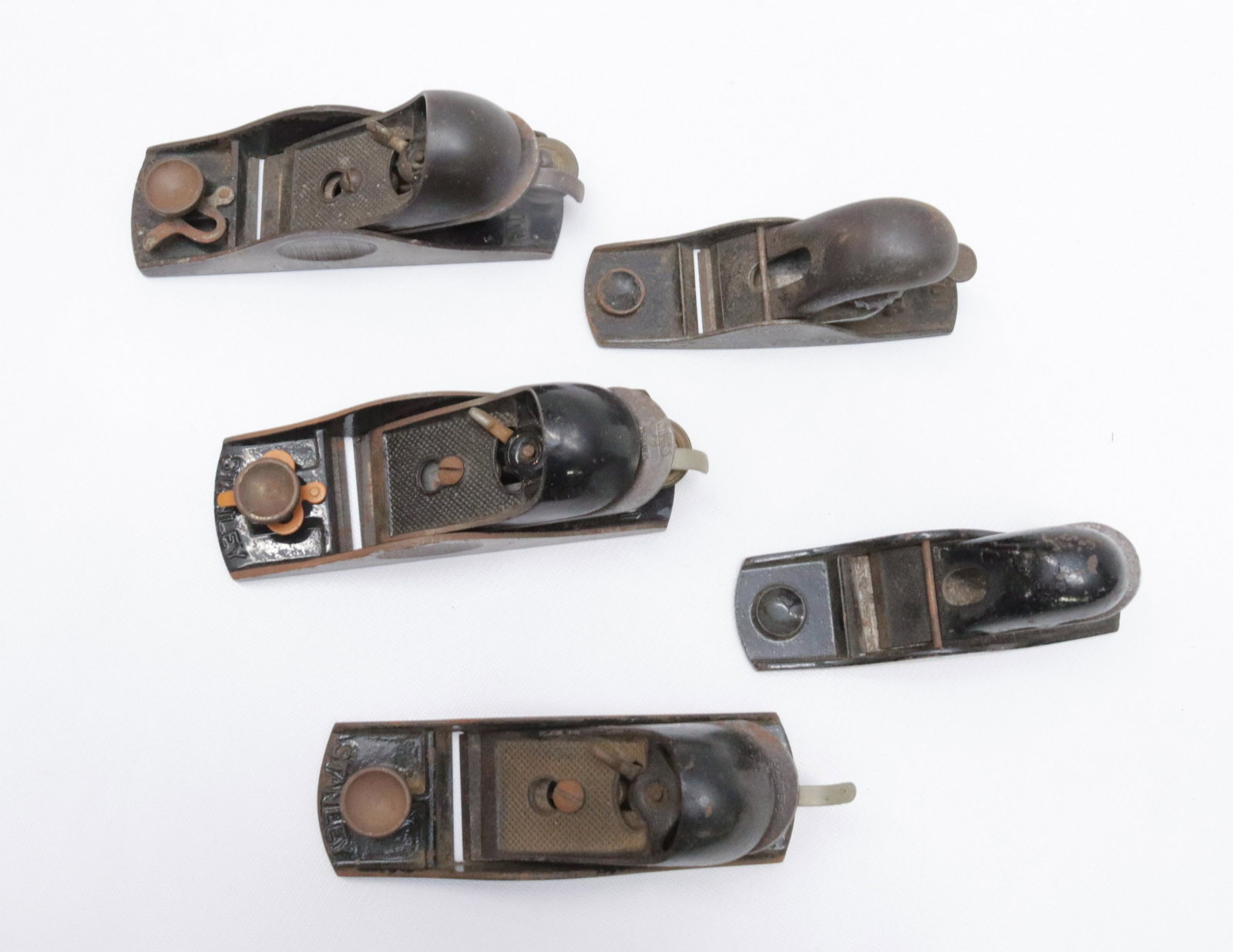 STANLEY BLOCK PLANE LOT: LOT OF (5) EARLY BLOCK PLANES - 9 1/4, (2) 9 1/2, 102, AND 103