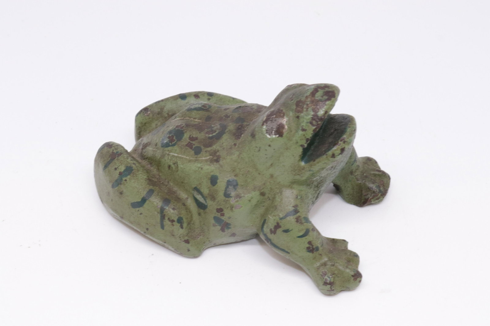 PAINTED CAST METAL FROG DOORSTOP: 4.5" L