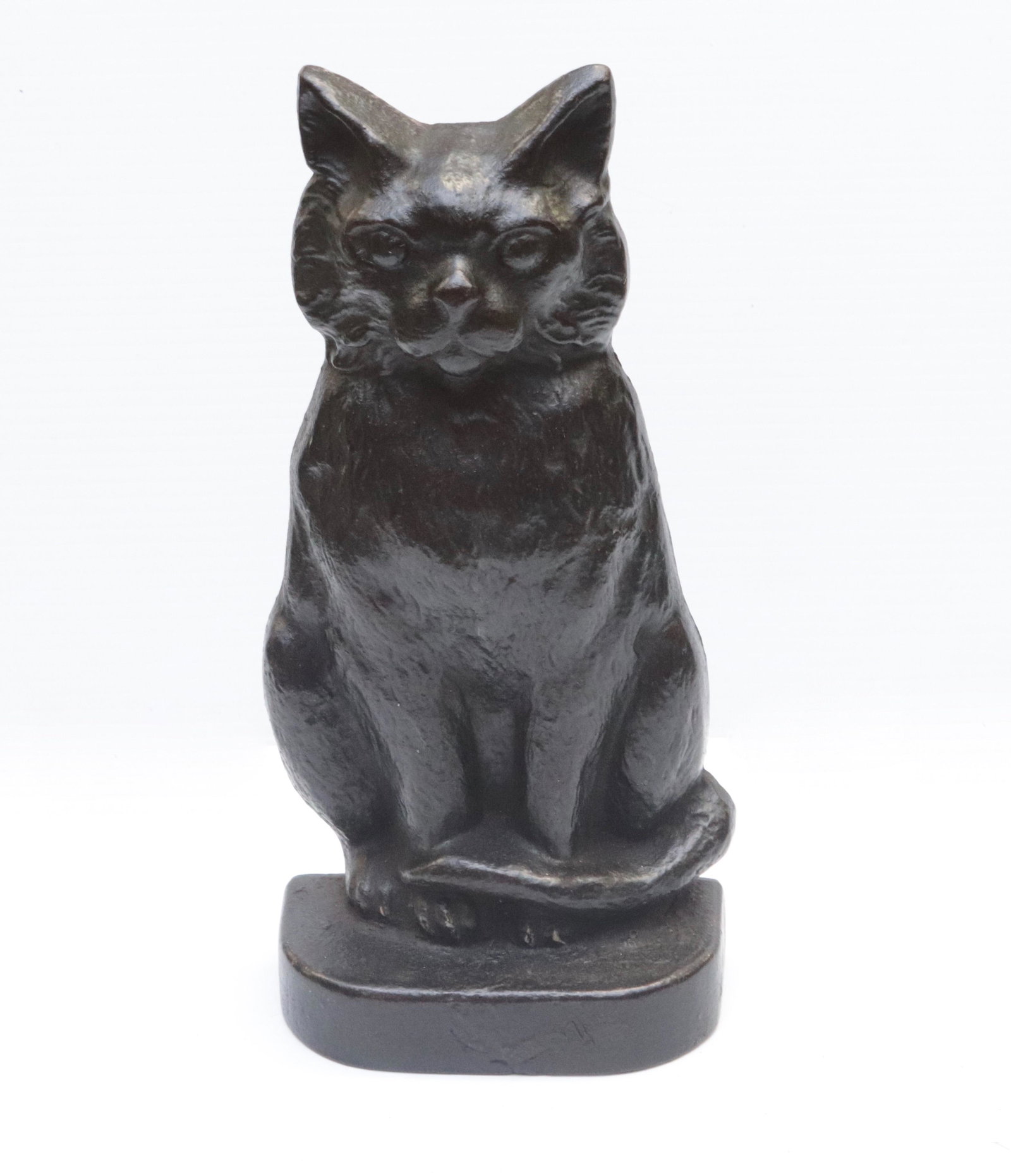 CAST IRON CAT DOORSTOP: PAINTED BLACK 11.5" H
