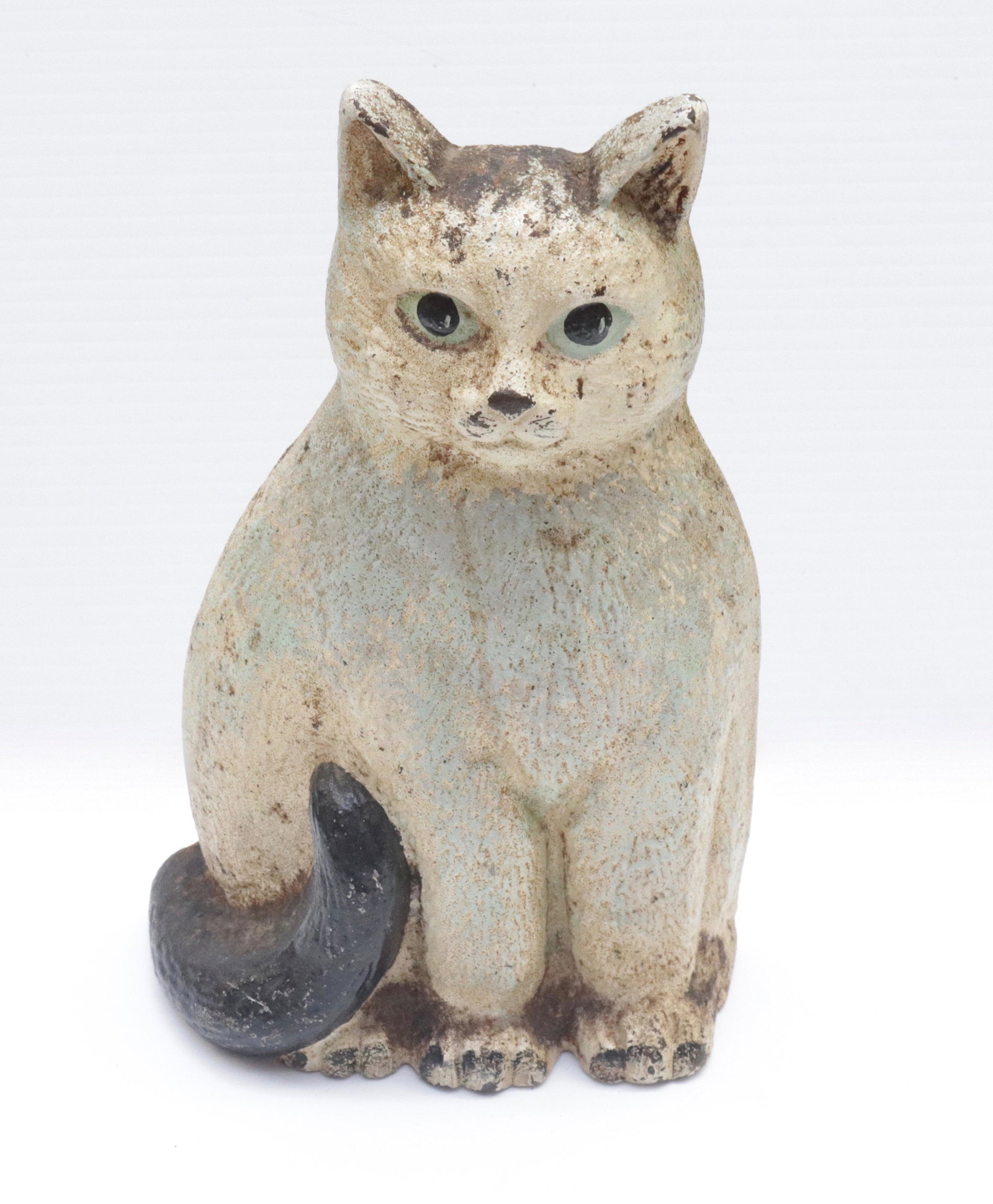 CAST IRON CAT DOORSTOP: PAINTED SURFACE 9.5" H