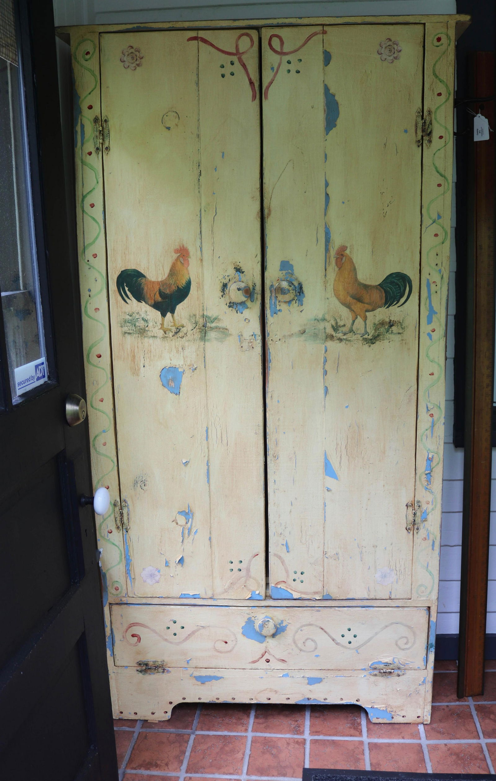 HAND PAINTED TWO DOOR CABINET (1 of 3)
