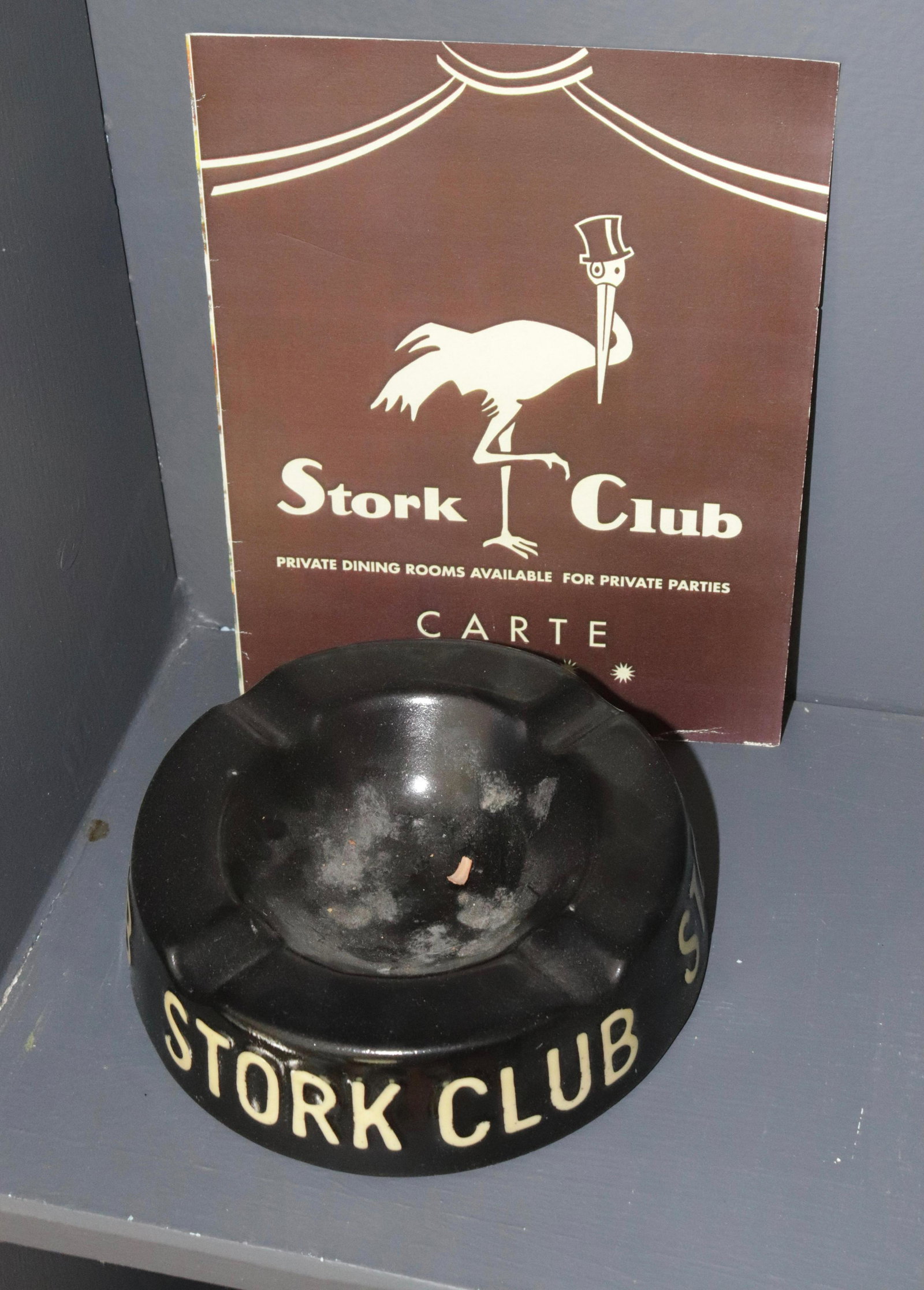 SAVAGE GRACE MOVIE PROP: STORK CLUB ASHTRAY Size: 5 1/4"
