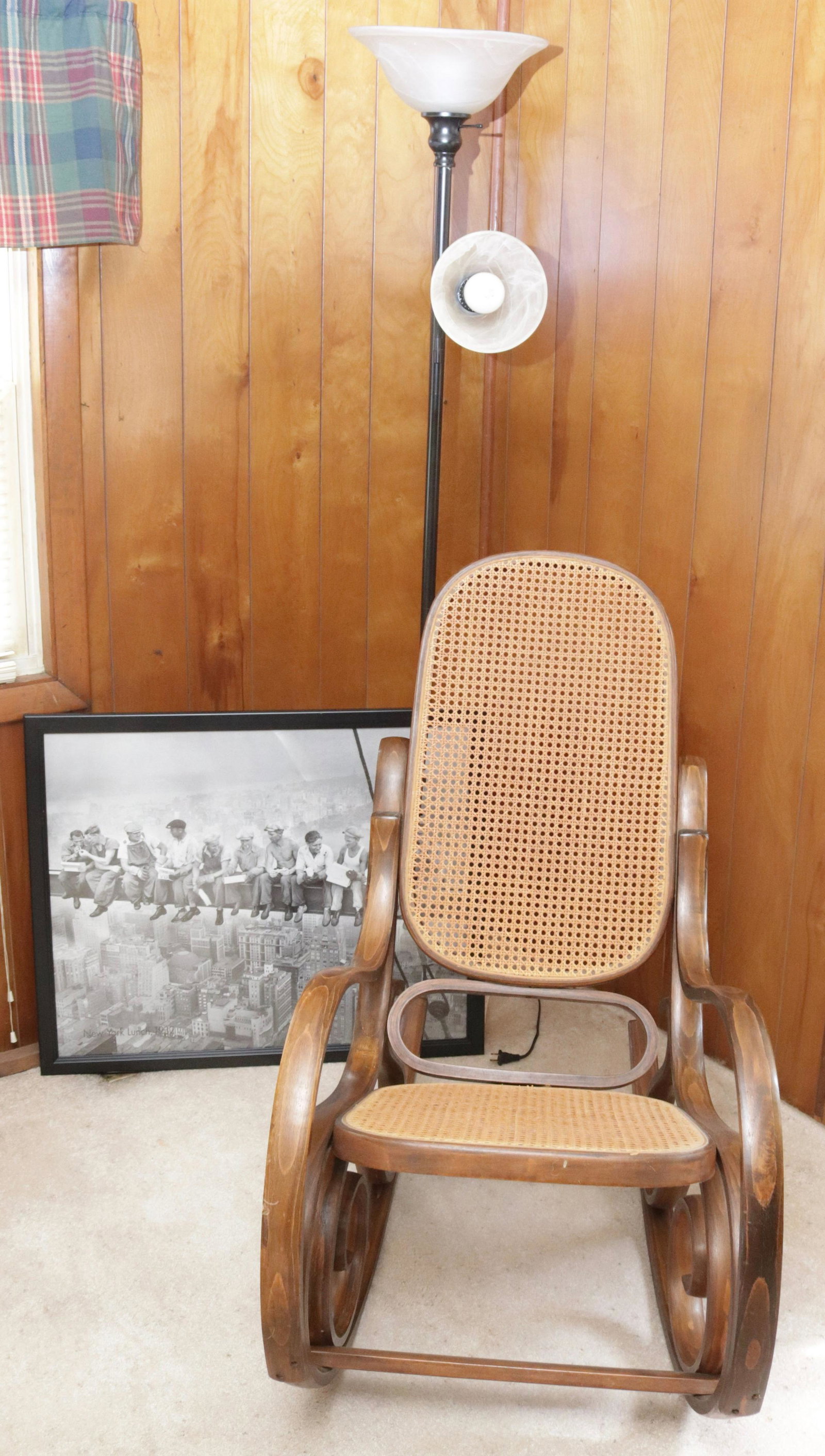 FLOOR LIGHT, ROCKER & PRINT: CONSTRUCTION SCENE PRINT.
