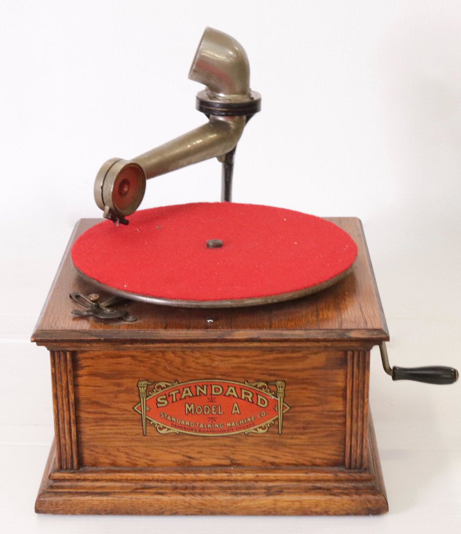STANDARD MODEL "A" TALKING MACHINE: STANDARD TALKING MACHINE CO. 6.5" X 11.25" X 11.25"