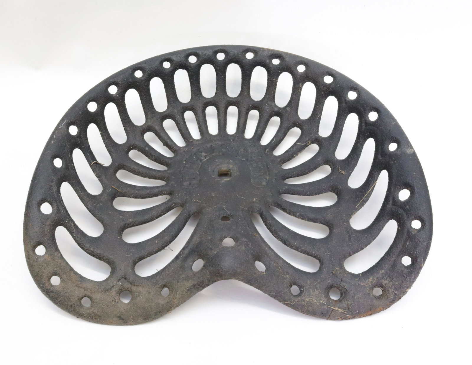 CAST IRON "CHAMPION" TRACTOR SEAT: PAINTED BLACK 18" X 14"