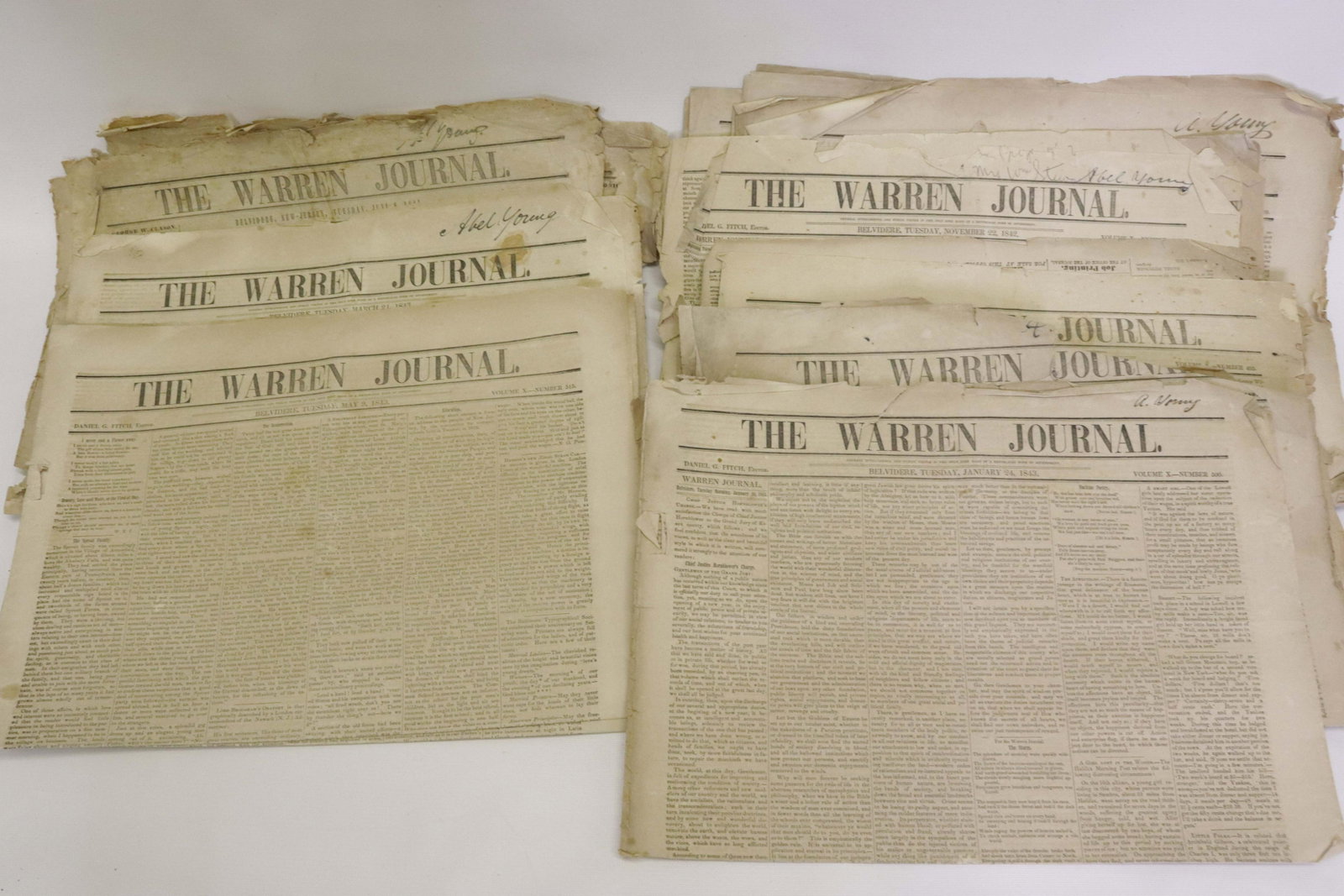 (20) 1840S THE WARREN JOURNAL NEWSPAPERS: 1841-1843
