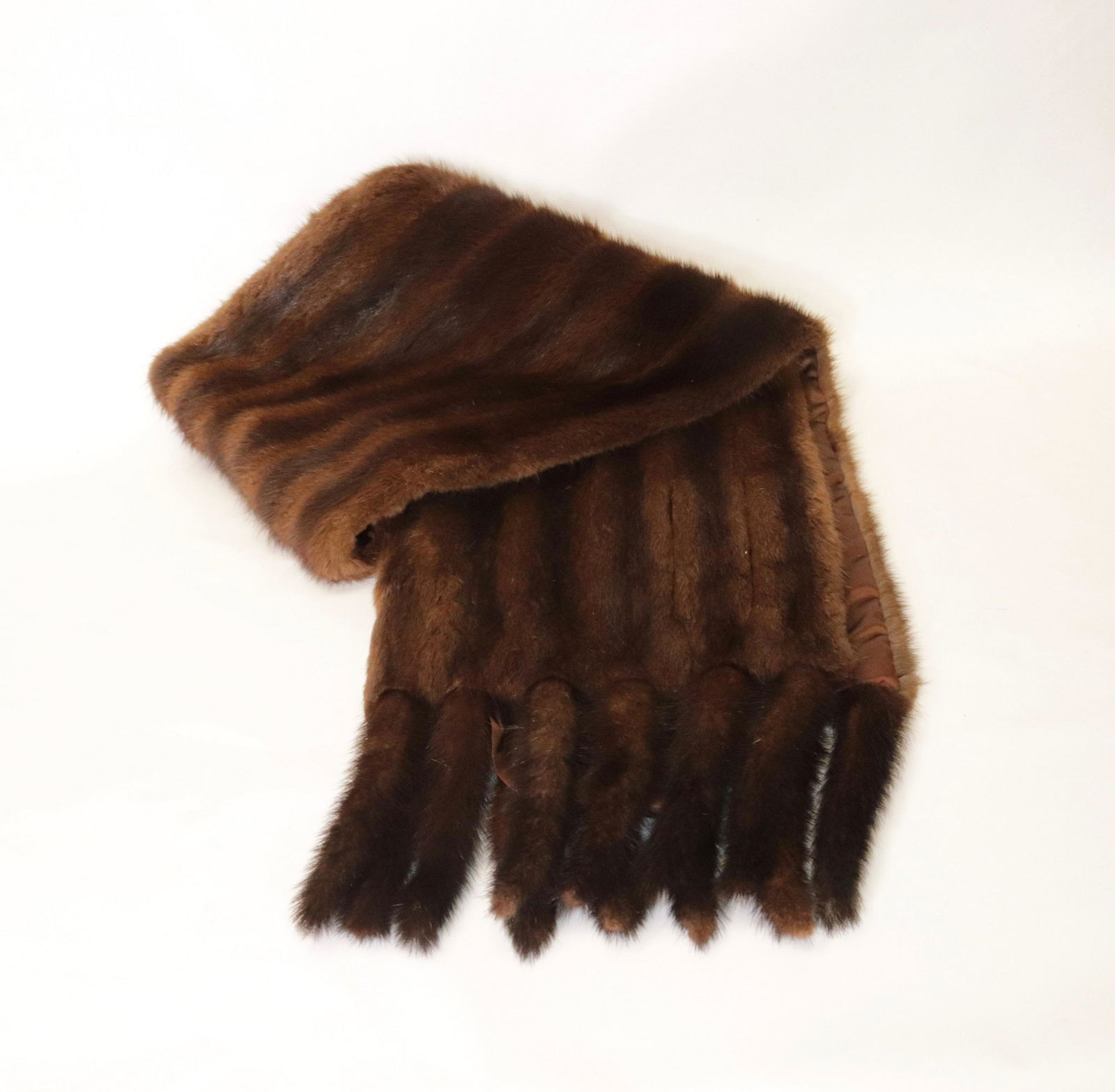 VINTAGE MINK WRAP: SILK LINED 13" X 84"