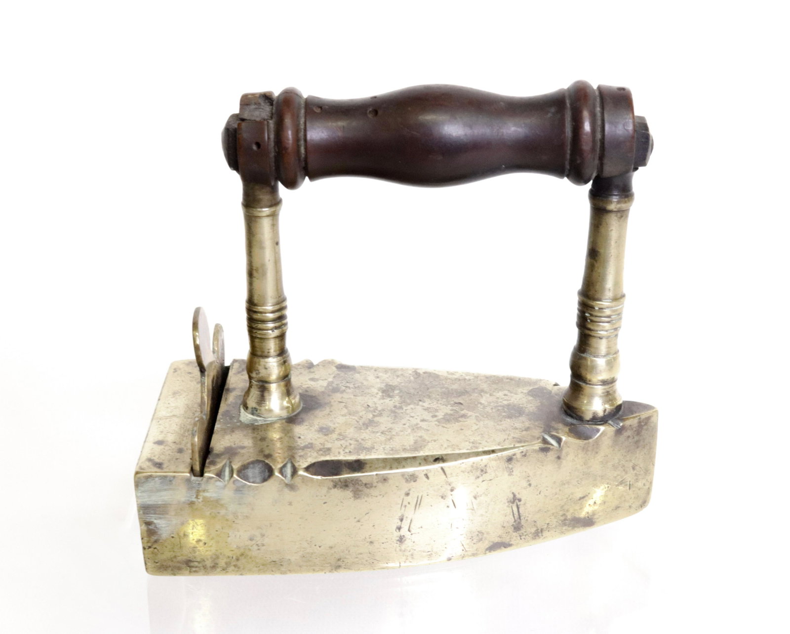 BRASS SLUG IRON: LIFT OUT GATE - TURNED HANDLE Size 4 1/2"