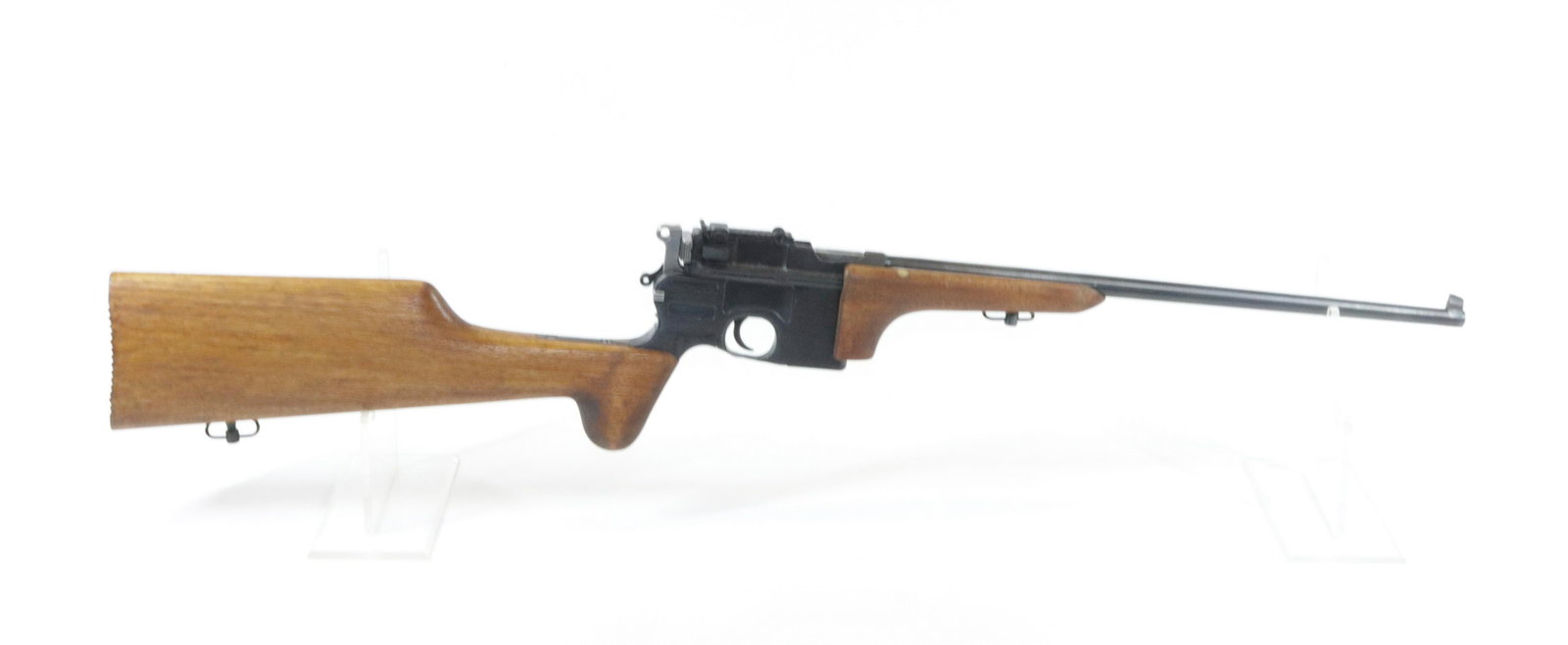 MAUSER BLACK FOREST CARBINE: .30 CAL MAUSER - SERIAL# 2071 - IN WOODEN BOX - MADE FROM A C96 MAUSER Size 16" BARREL Buying Requirement GUN MUST BE REGISTERED OR BUYER HAS VALID FFL