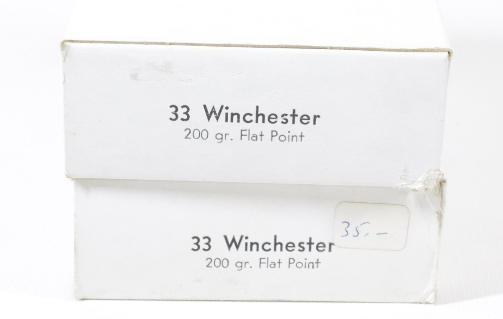 33 WINCHESTER AMMO: 2 - FULLS BOXES OF 200 GR FLAT POINT FROM MIDWAY