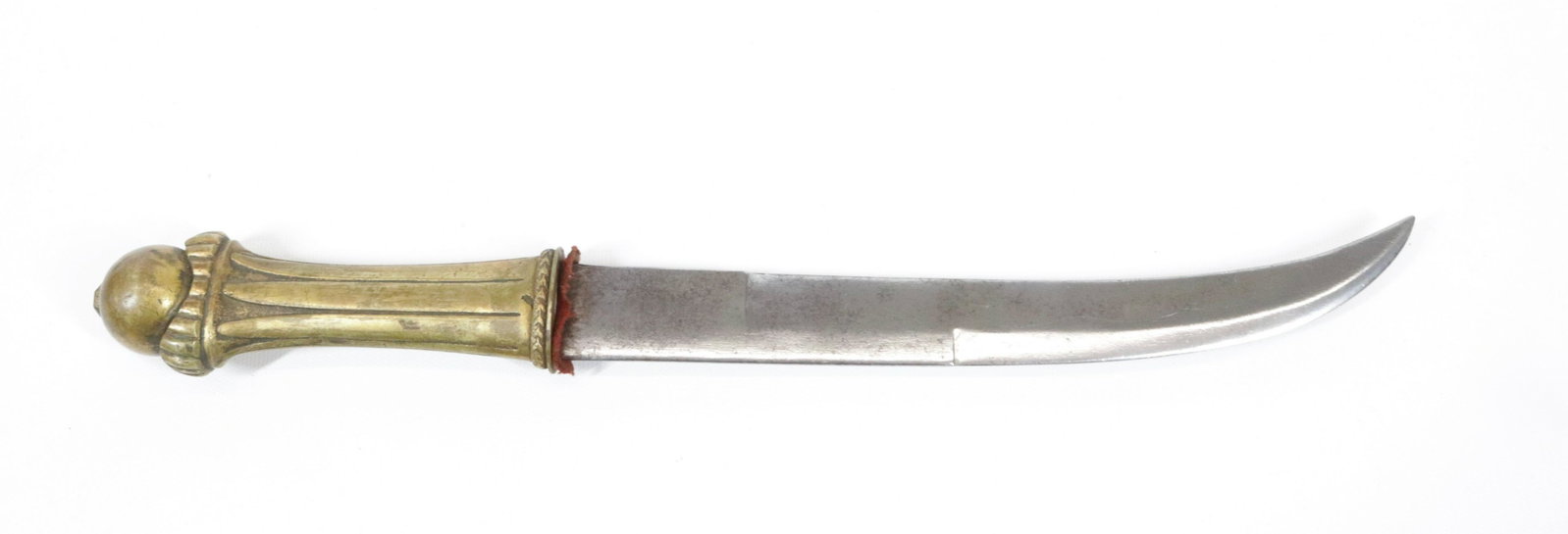 BRASS HANDLE DAGGER: DAGGER WITH BRASS HANDLE AND CURVED BLADE Size 15"