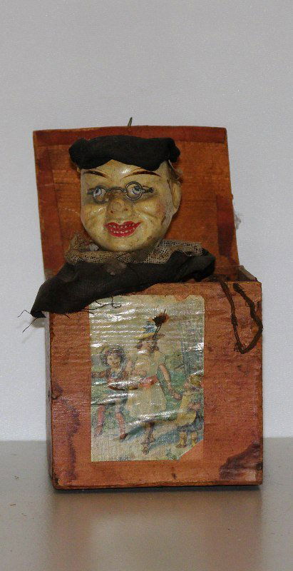 ANTIQUE JACK-IN-THE-BOX (SOME CONDITION PROBLEMS): ANTIQUE JACK-IN-THE-BOX (SOME CONDITION PROBLEMS)