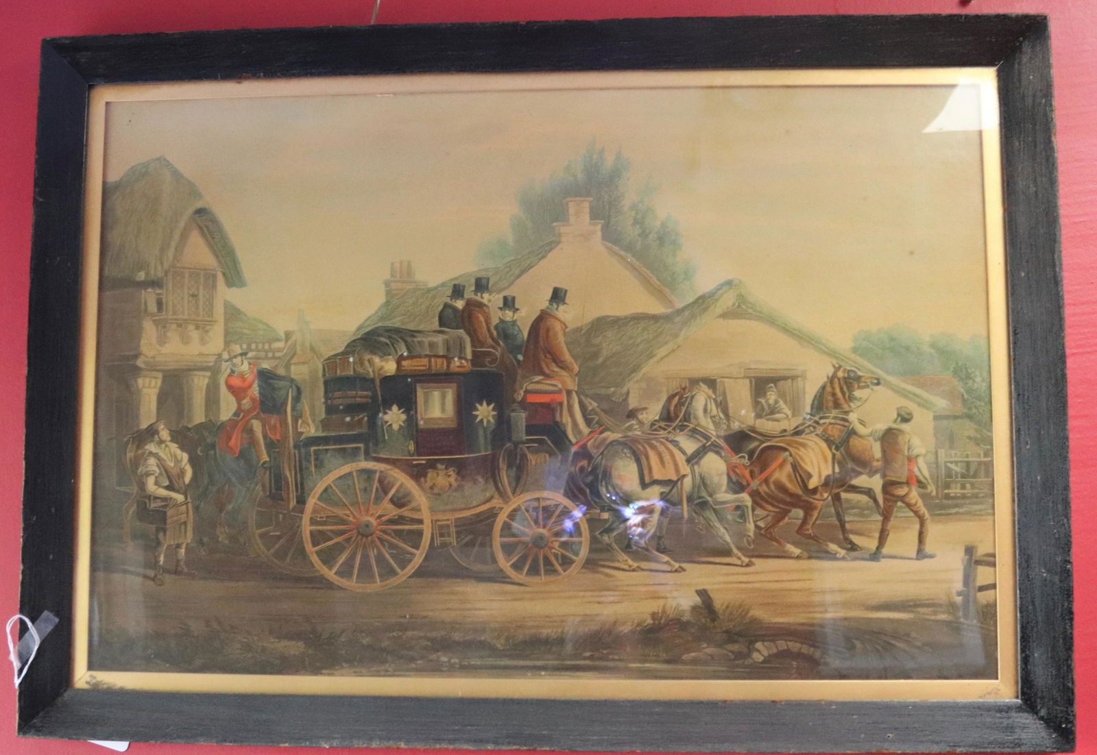 VINTAGE FRAMED STAGECOACH PRINT (1 of 1)