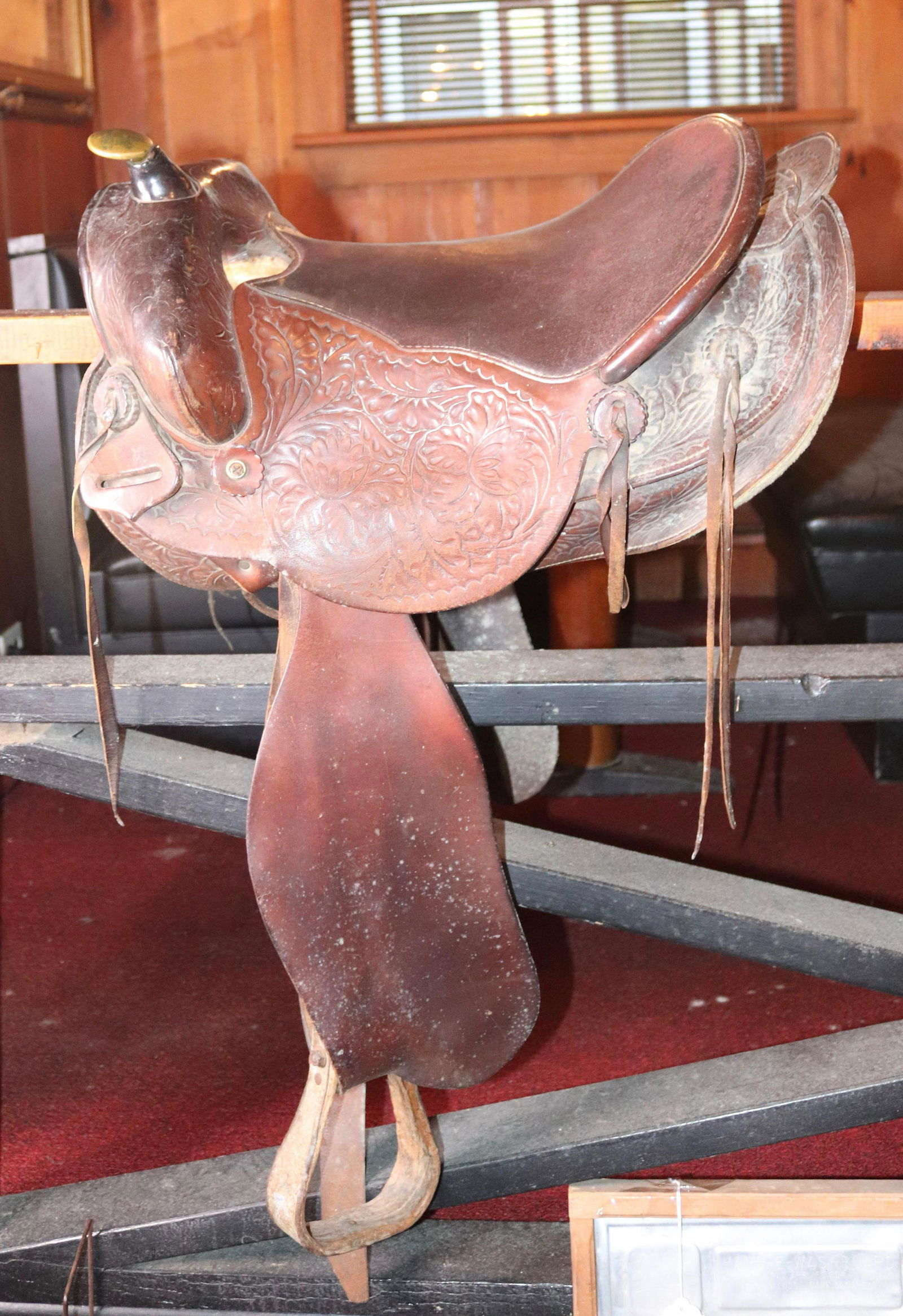 TOOLED LEATHER SADDLE (1 of 2)