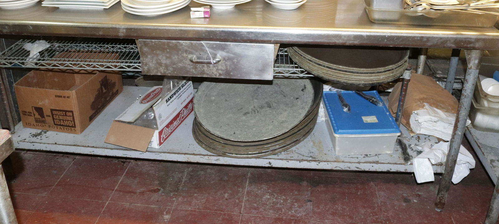 STAINLESS STEEL TABLE WITH DRAWER AND BOTTOM SHELF (1 of 1)