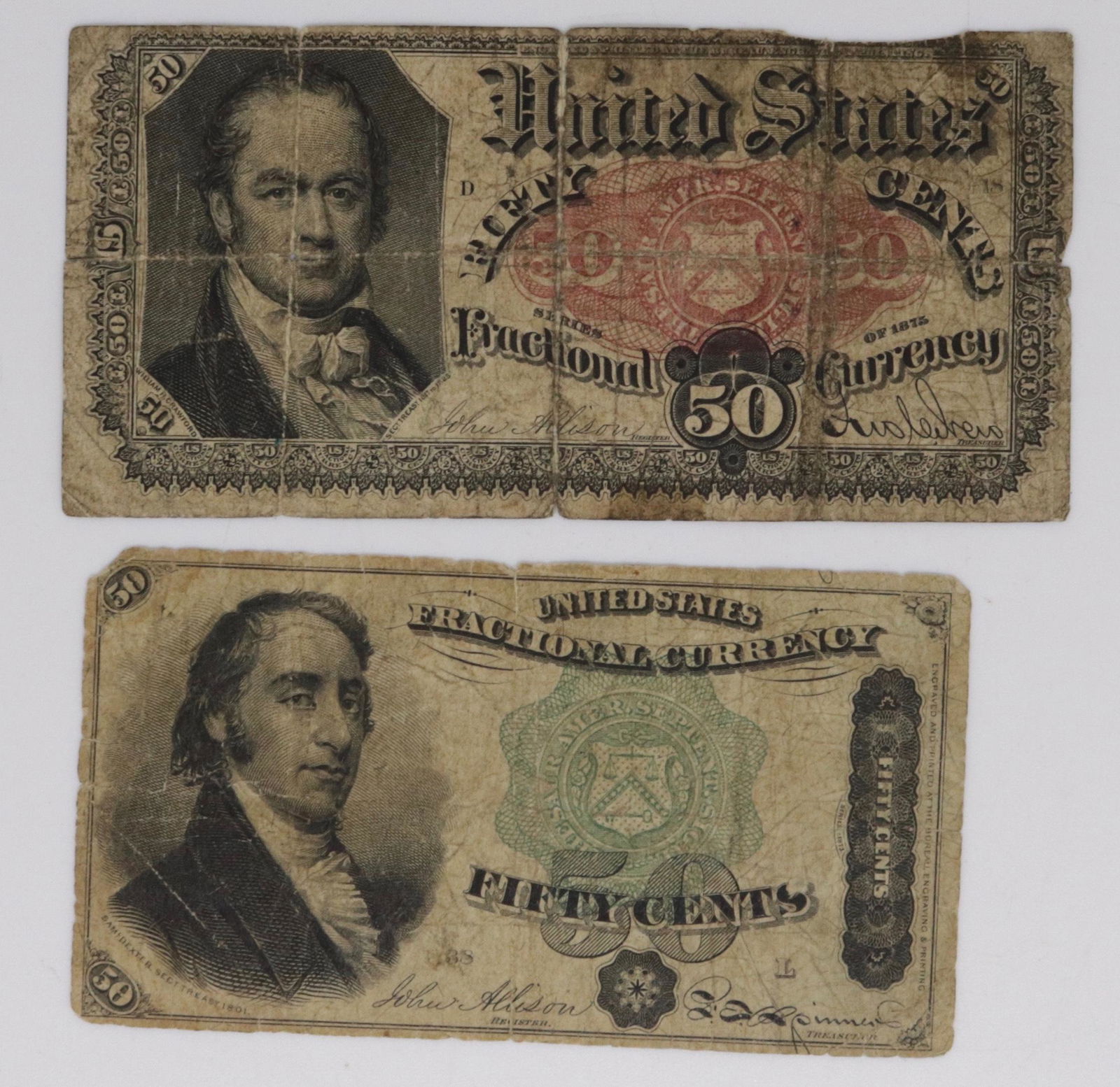 (2) 50 CENT FRACTIONAL CURRENCY (1 of 2)