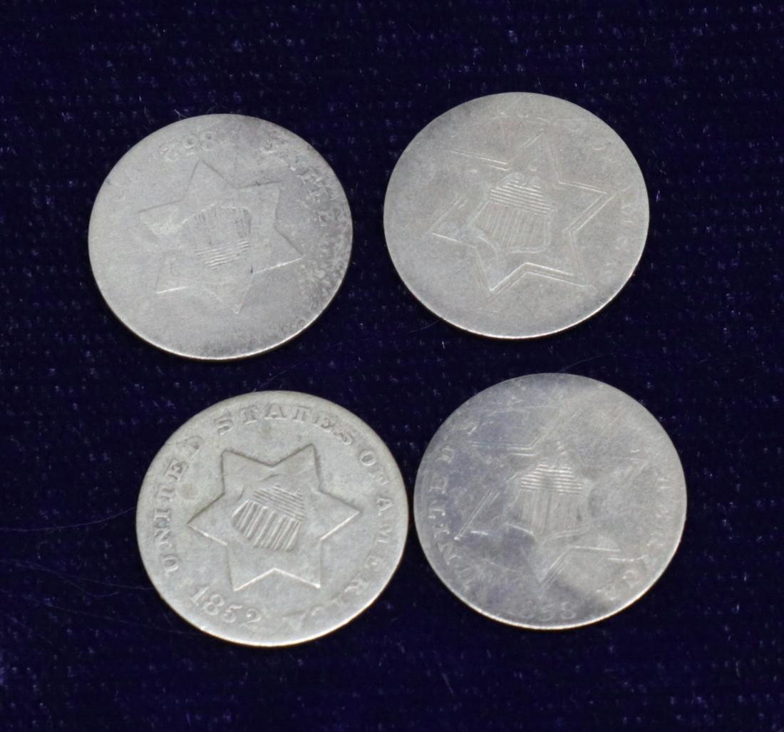 LOT OF THREE CENT COINS (1 of 2)