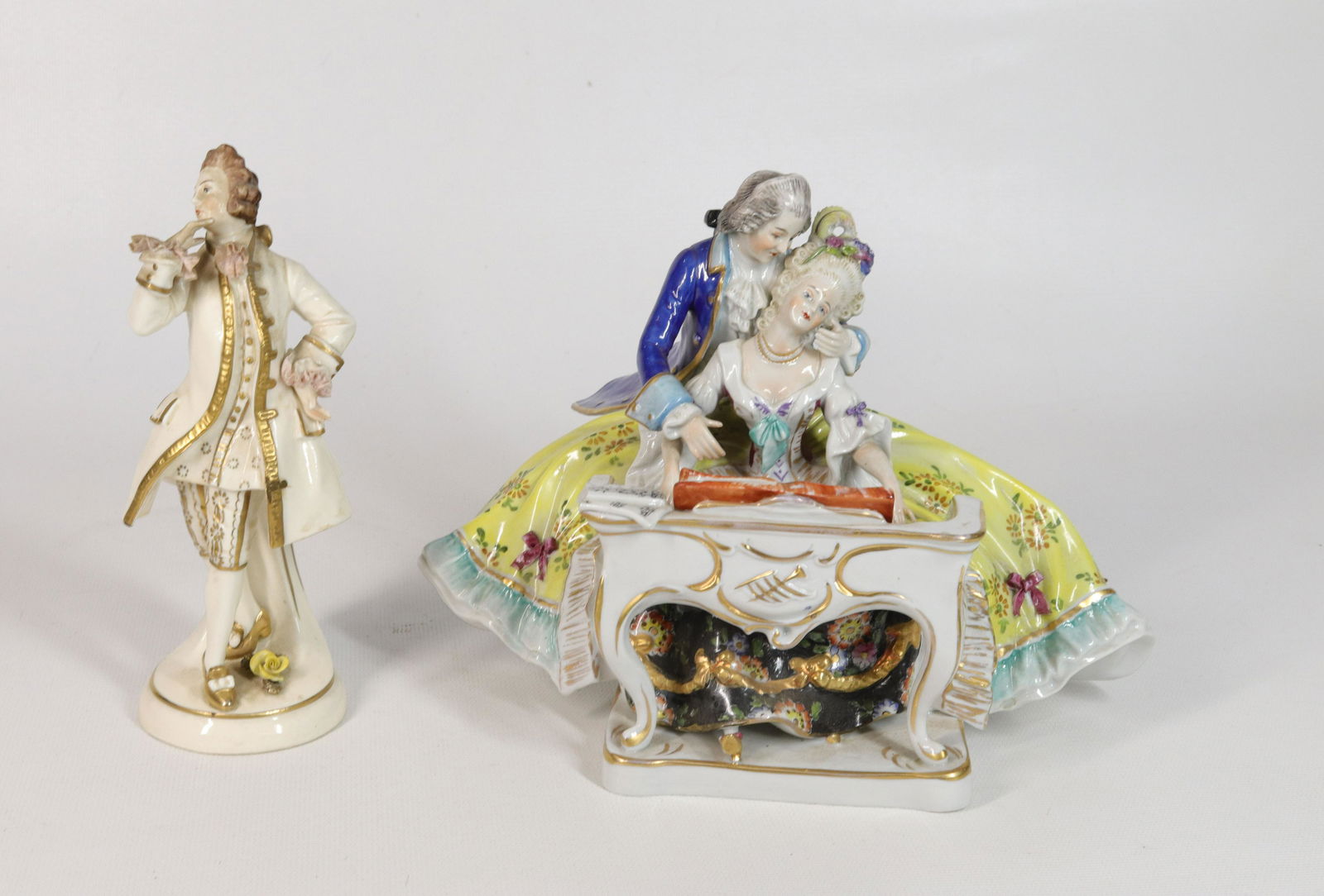 PAIR OF GERMAN PORCELAIN FIGURES (1 of 3)