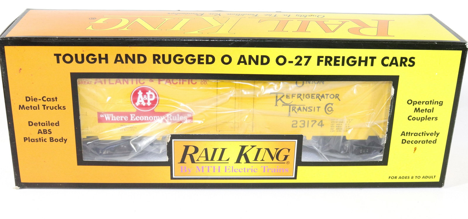 MTH RAILKING TRAIN CAR: ATLANTIC PACIFIC REFRIGERATOR CAR