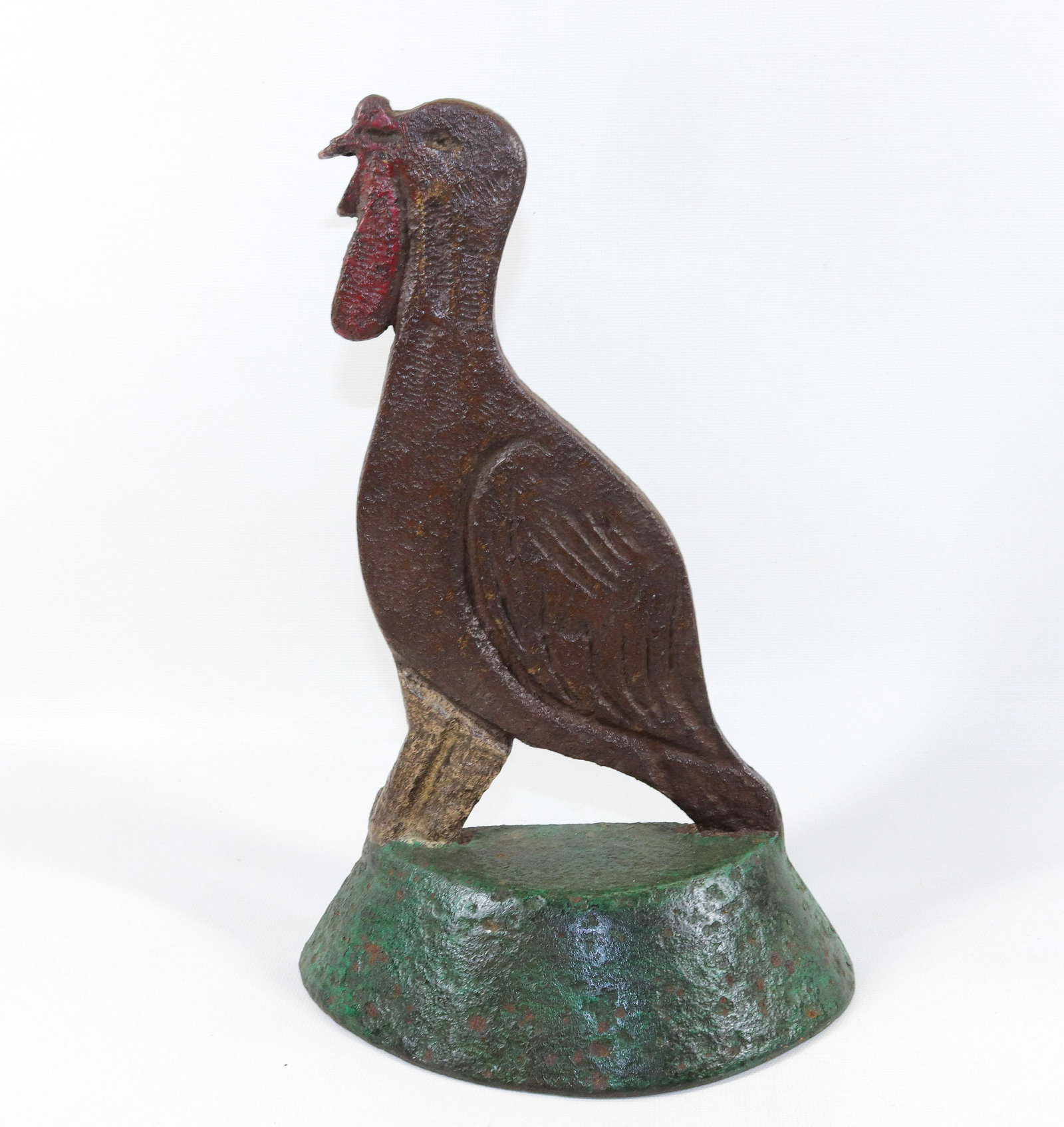 CAST IRON TURKEY DOORSTOP: PAINTED SURFACE Dimensions 11 3/4" H