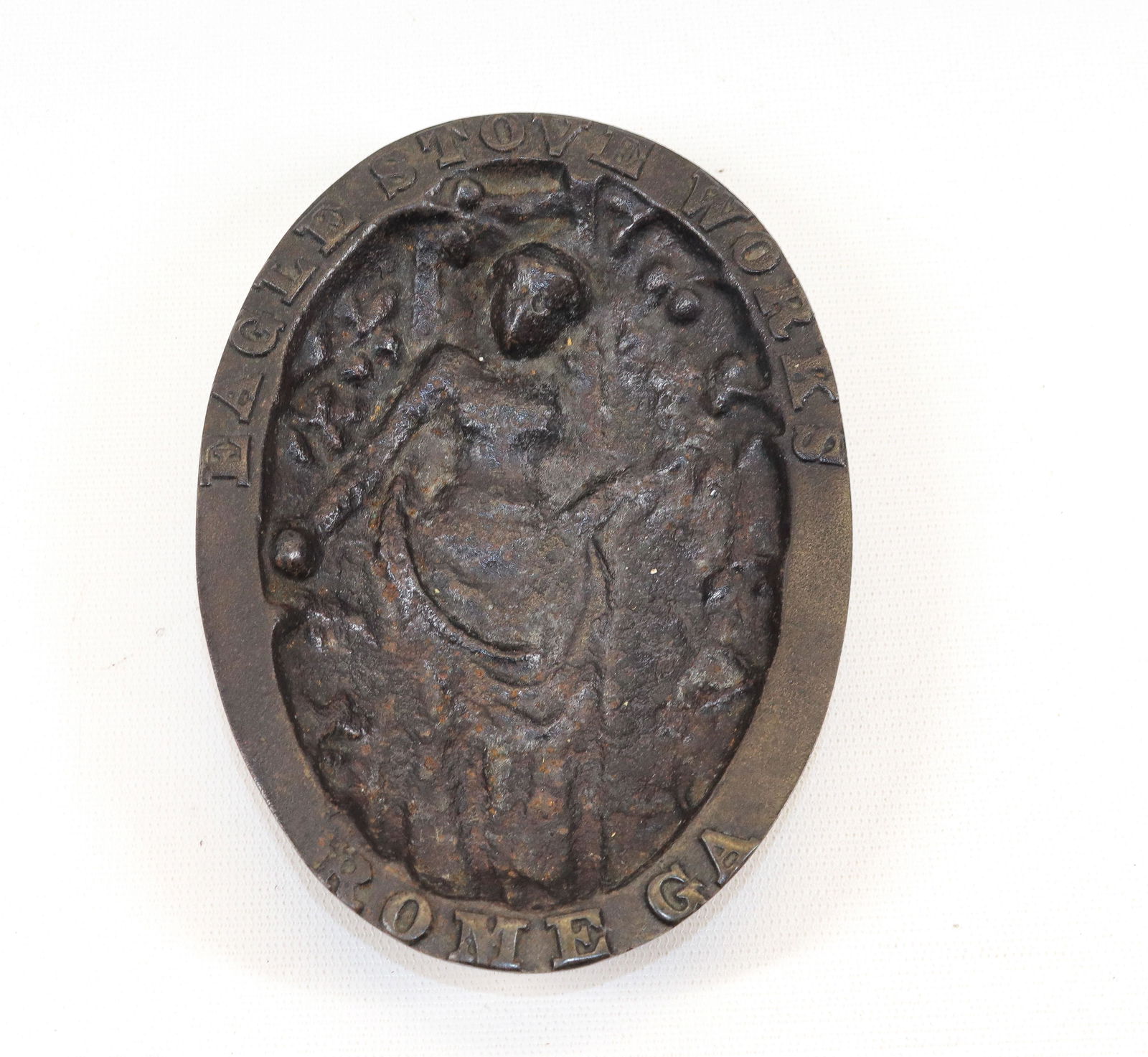 CAST IRON NAUGHTY ADVERTISER: EAGLE STOVE WORKS, ROME GEORGIA Dimensions 6 1/4" L