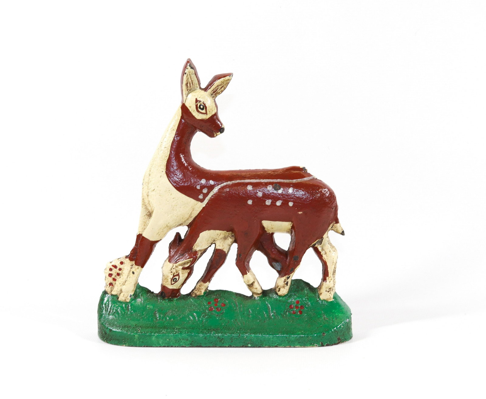 CAST IRON DEER DOORSTOP: PAINTED SURFACE. MRKD. #3 Dimensions 8 1/4" X 7 1/2"