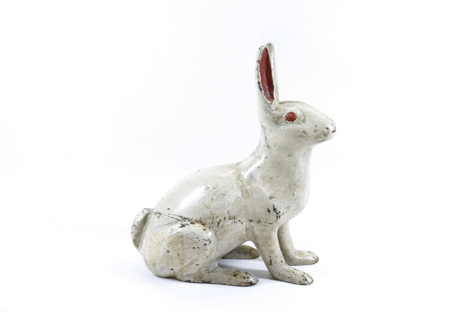 CAST IRON RABBIT DOORSTOP: PAINTED SURFACE Dimensions 11 1/2" H