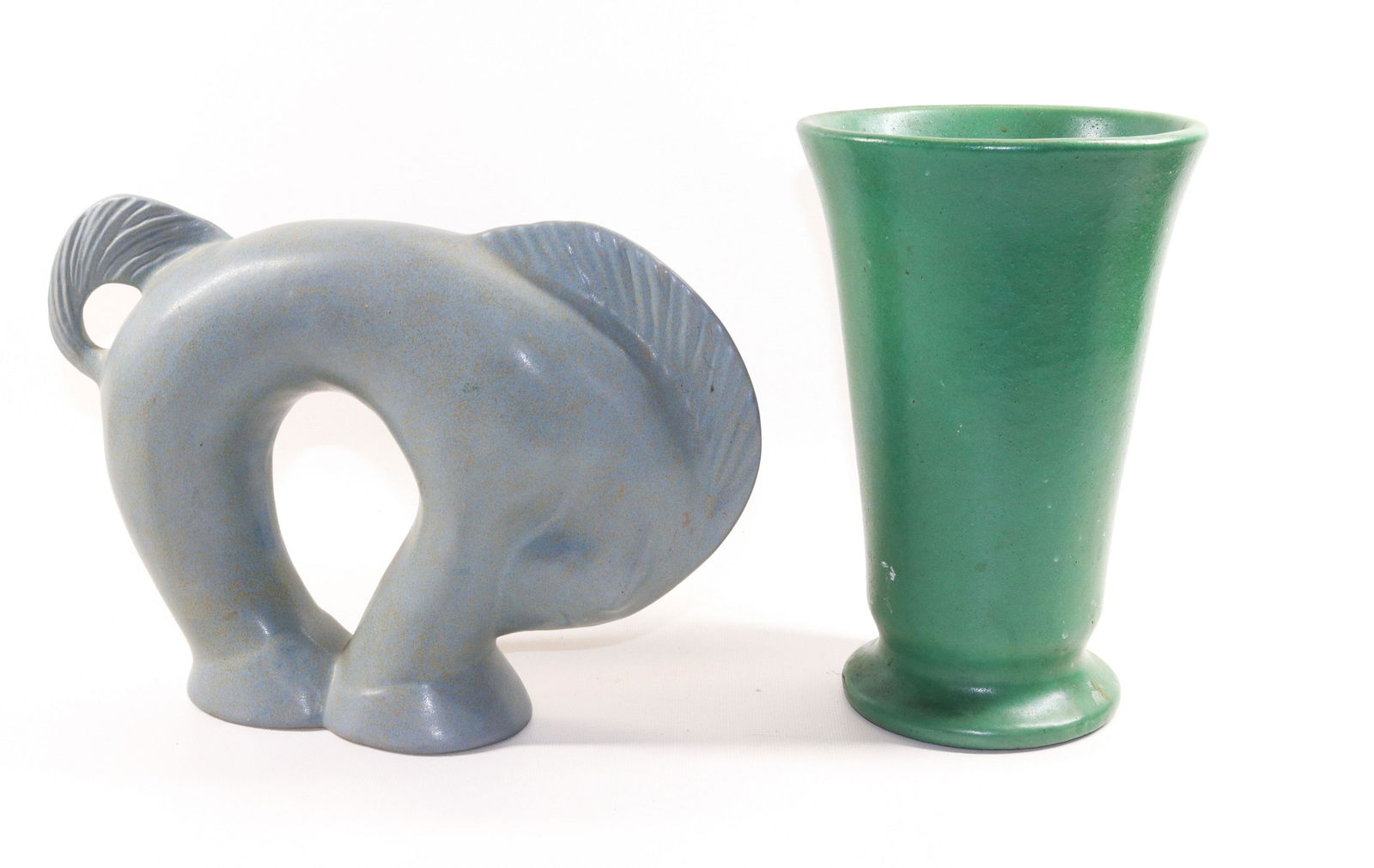 JACK BLACK POTTERY HORSE AND VASE: HORSE MRKD. JACK BLACK '86. VASE UNMARKED Dimensions 8 3/4" TO 10" H