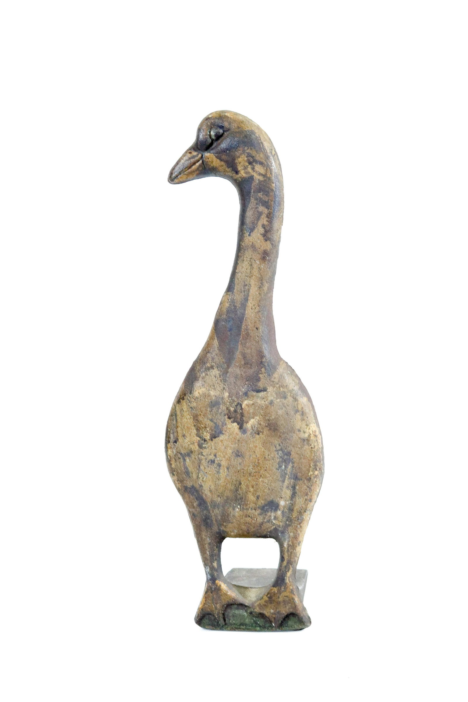 CAST IRON GOOSE DOORSTOP: WEDGE BASE. PAINTED SURFACE Dimensions 13 1/4" H