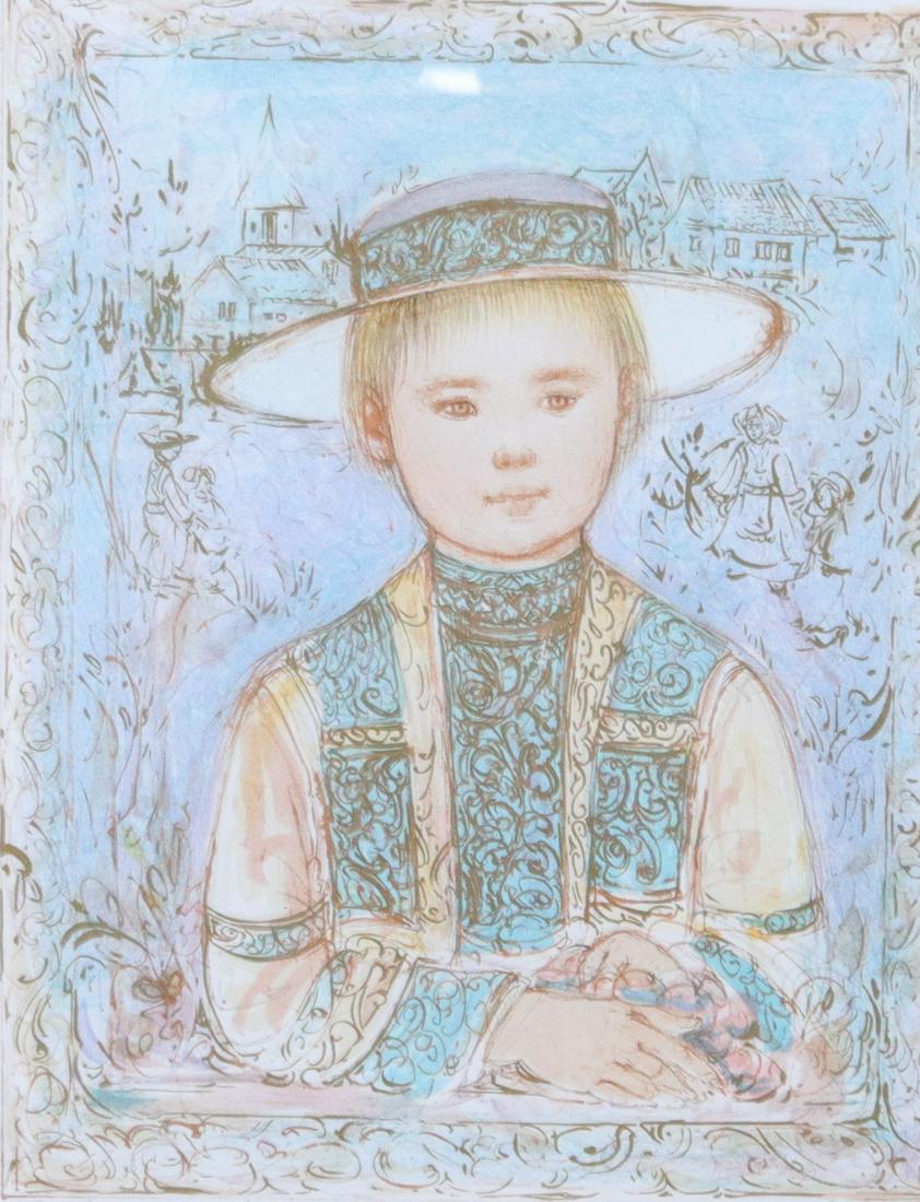 EDNA HIBEL LIMITED EDITION LITHOGRAPH: PRINTED ON PAPER. MRKD. I 38/63 ED. 200. FRAMED UNDER GLASS Dimensions 14 1/4" X 12" AND 23 1/2" X 20" WITH FRAME