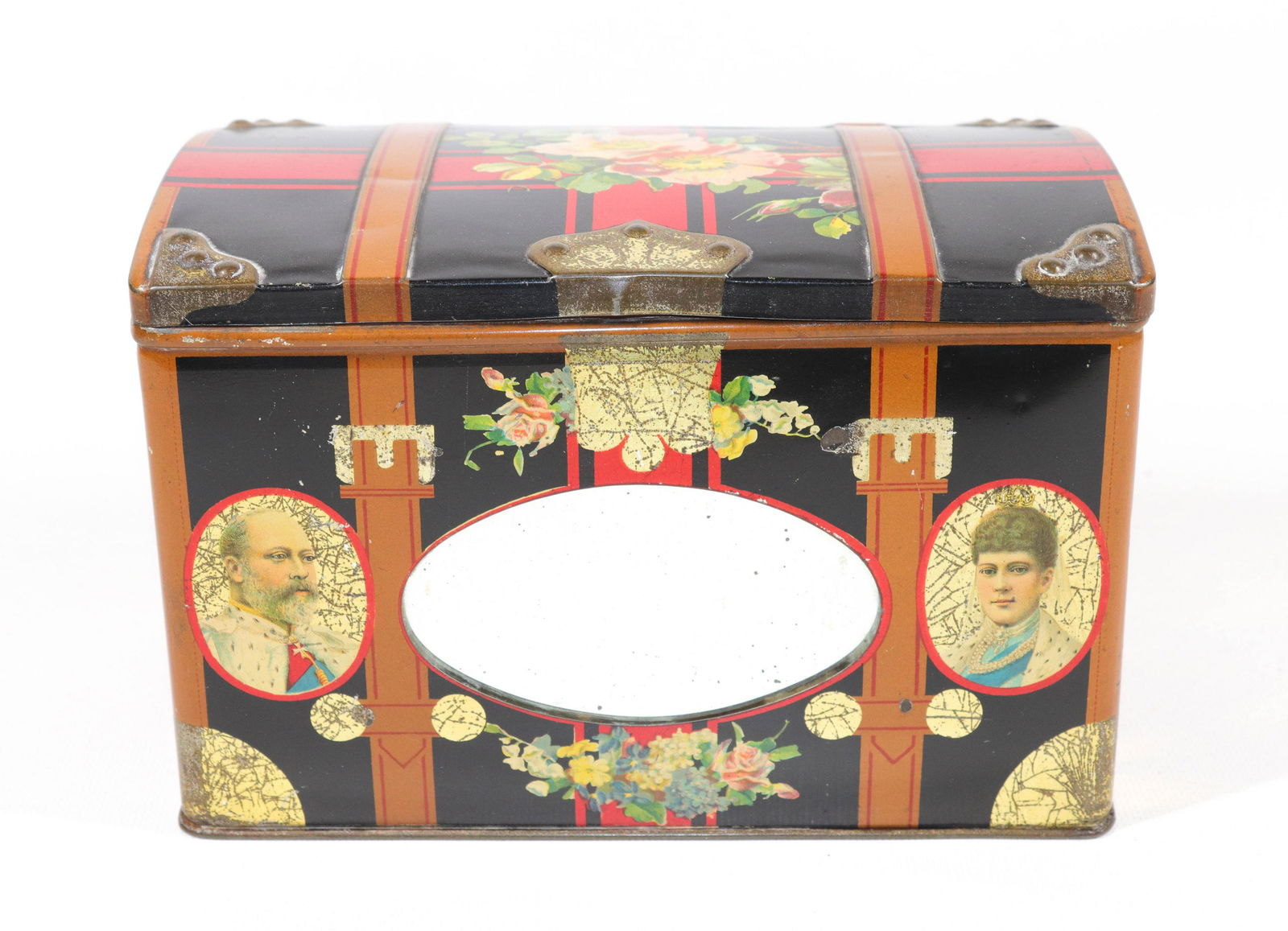 KING EDWARD 7TH MIRRORED TRUNK TIN (1 of 4)
