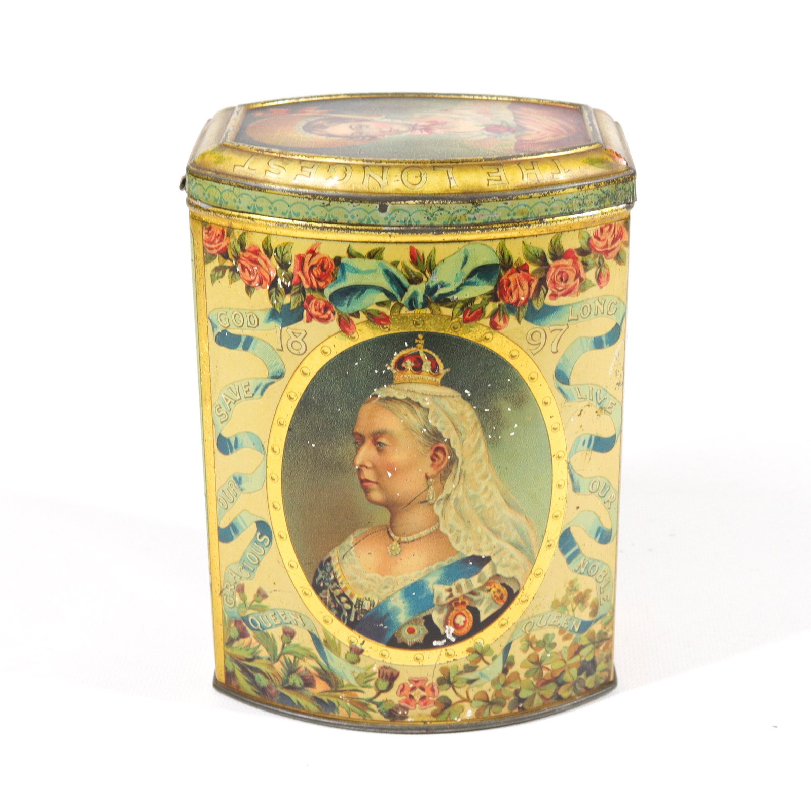 QUEEN VICTORIA BISCUIT TIN (1 of 5)