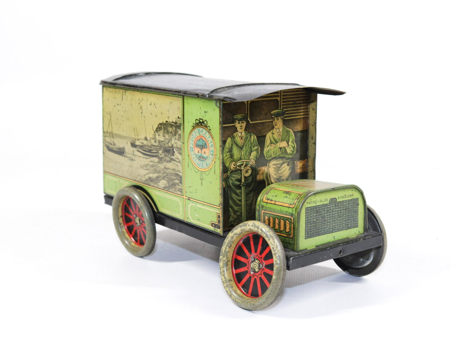 PEDRO CANAL'S GREEN LORRY TIN (1 of 5)