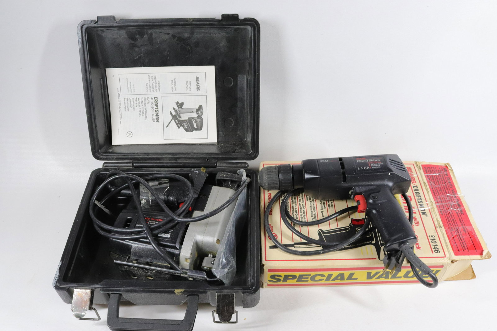 CRAFTSMAN SCROLL SAW: SCROLL SAW AND 3/8" DRILL