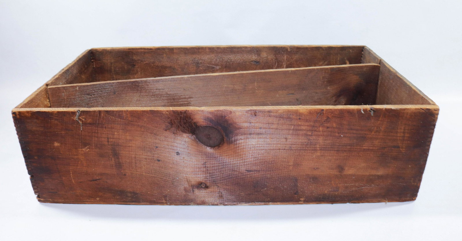 ORIGINAL IVES HOOK & LADDER BOX: WOODEN BOX ONLY WITH ORIGINAL PAPER LABEL "NO. 405, HOOK & LADDER WITH TWO MOVEABLE HORSES, I. B. & CO." Size: 5 3/4" X 20 1/2" X 11"