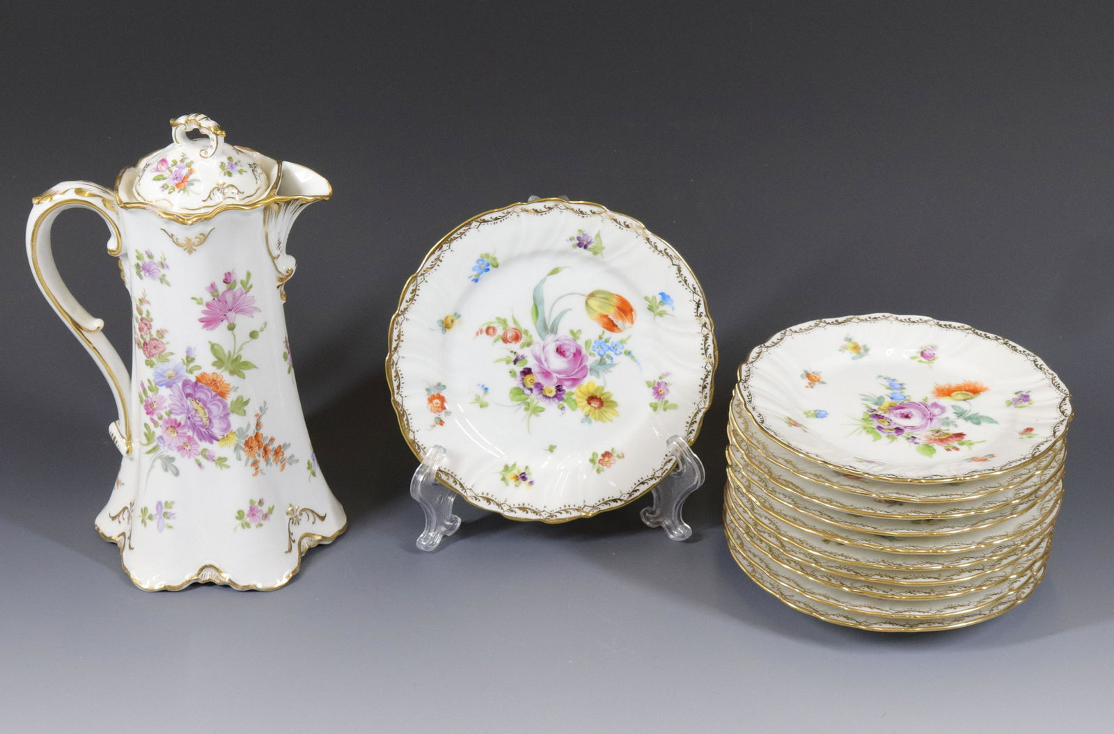 DRESDEN PORCELAIN DISH LOT (1 of 3)