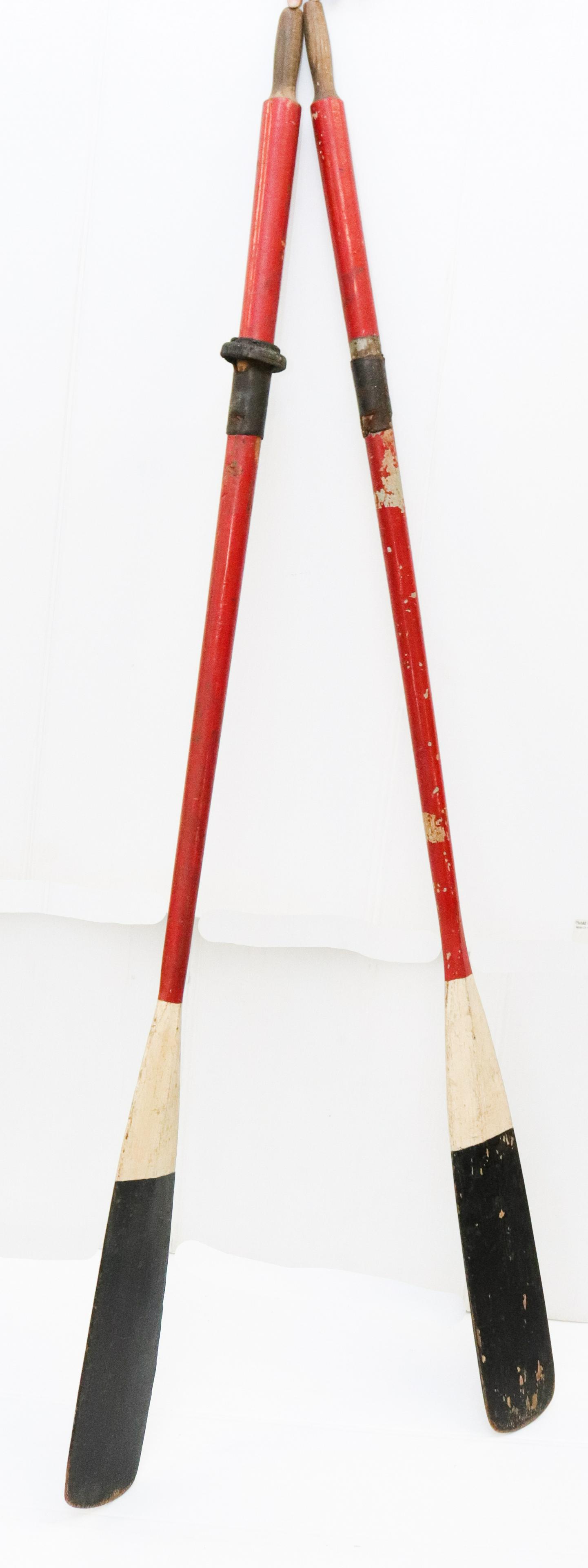 PAIR OF PAINTED BOAT OARS (1 of 1)