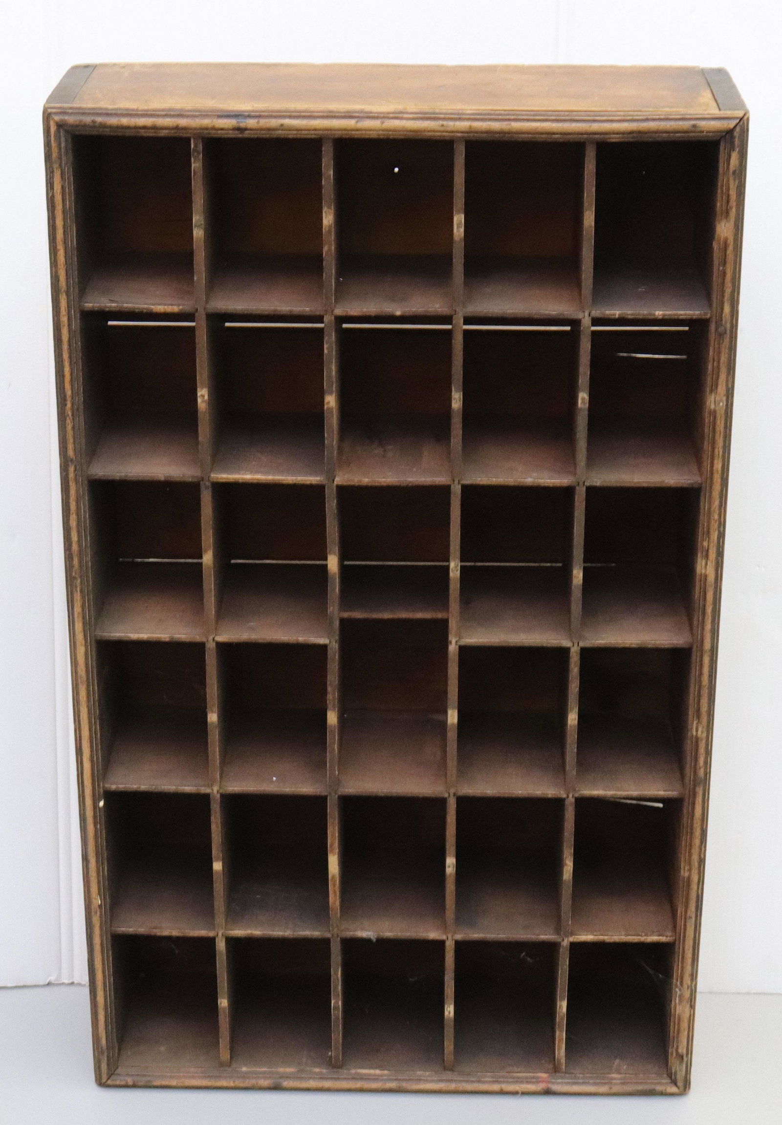 VINTAGE WOODEN CUBBIES: (30) STORAGE CUBBY HOLES 20 1/2" X 34"